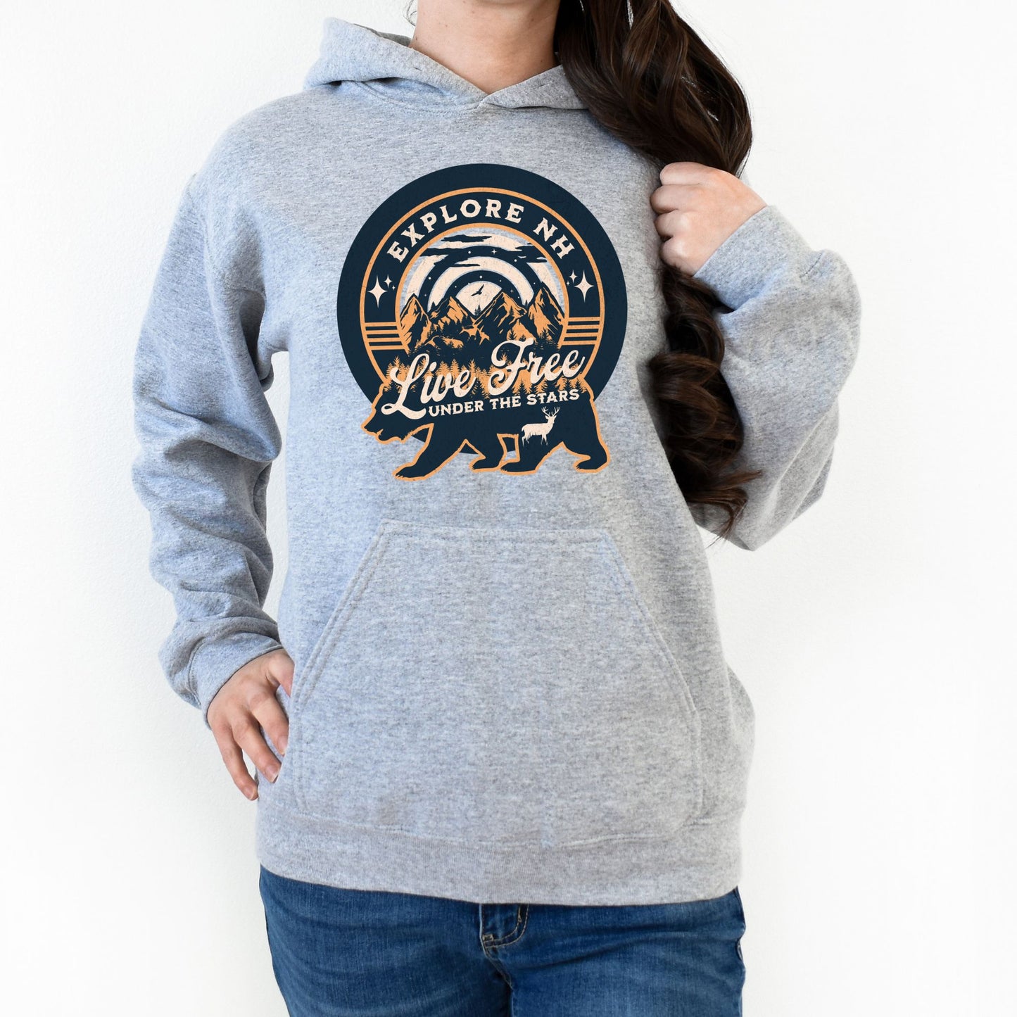 Explore NH "Live Free Under the Stars" Hooded Sweatshirt