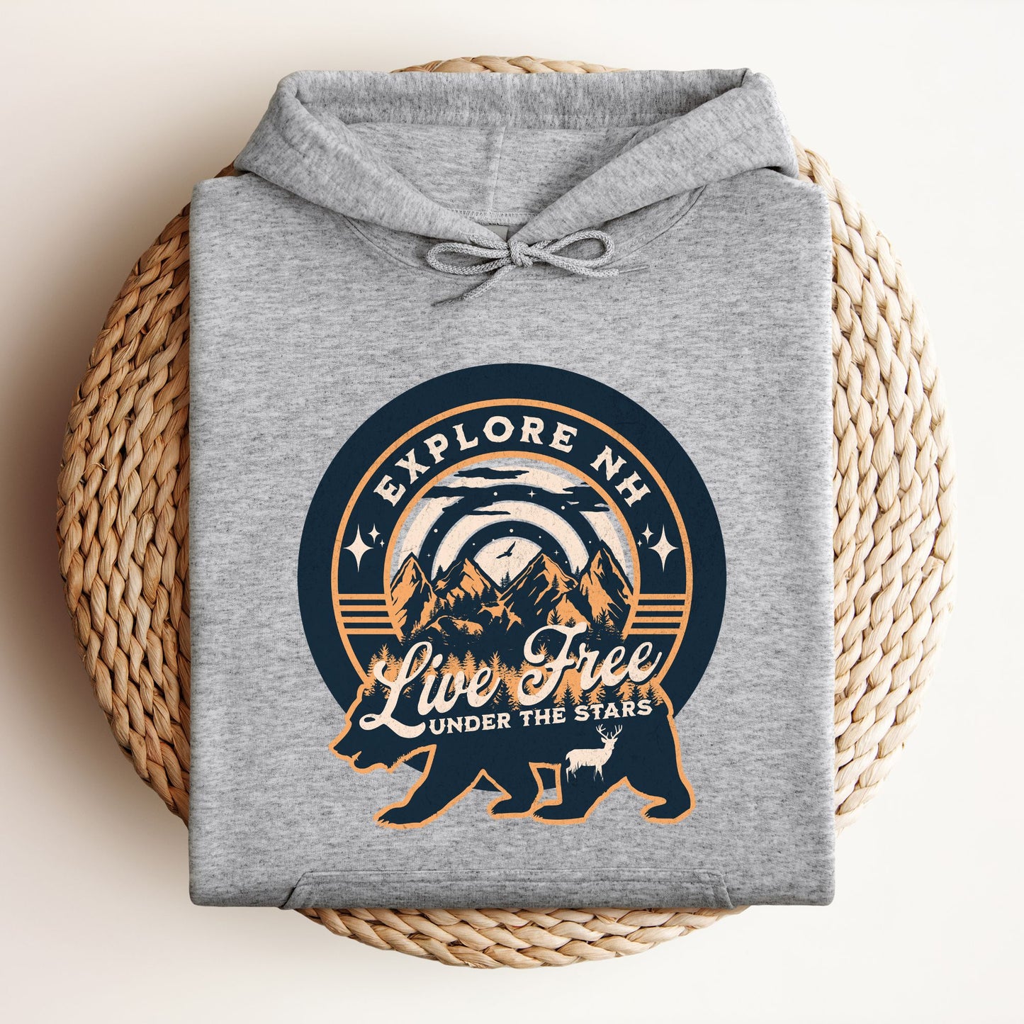 Explore NH "Live Free Under the Stars" Hooded Sweatshirt