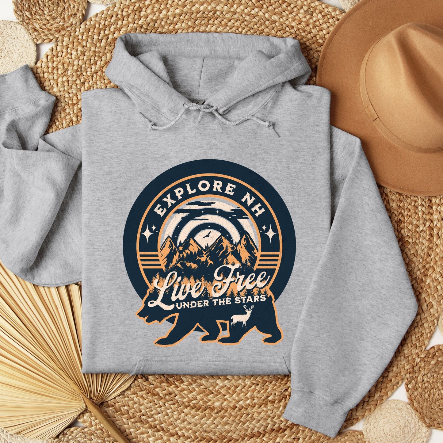 Explore NH "Live Free Under the Stars" Hooded Sweatshirt