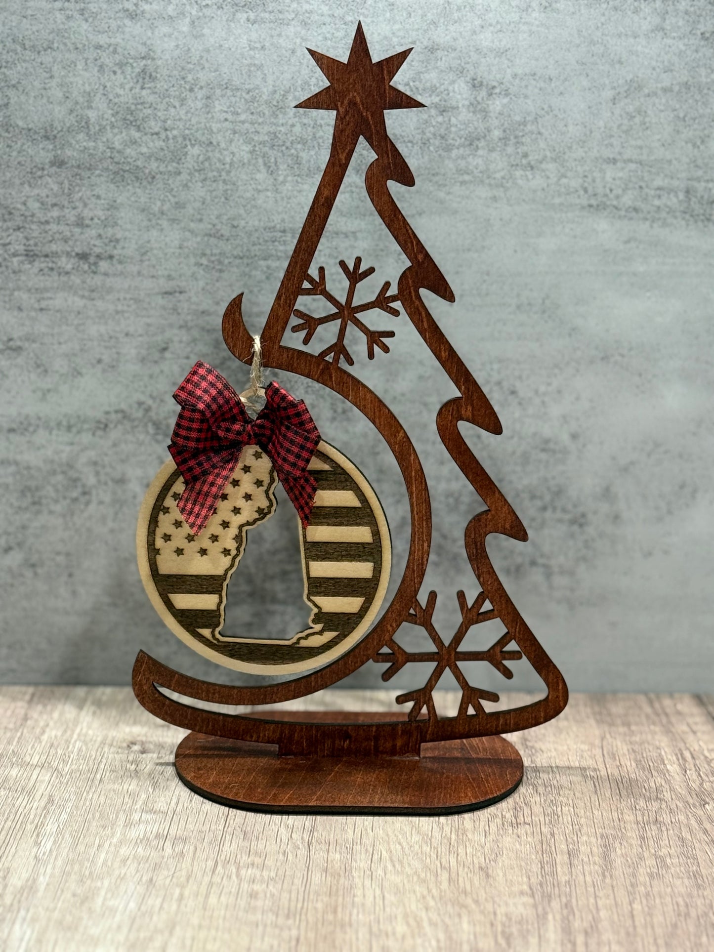 Laser Cut Christmas Tree Ornament Hanger Decor