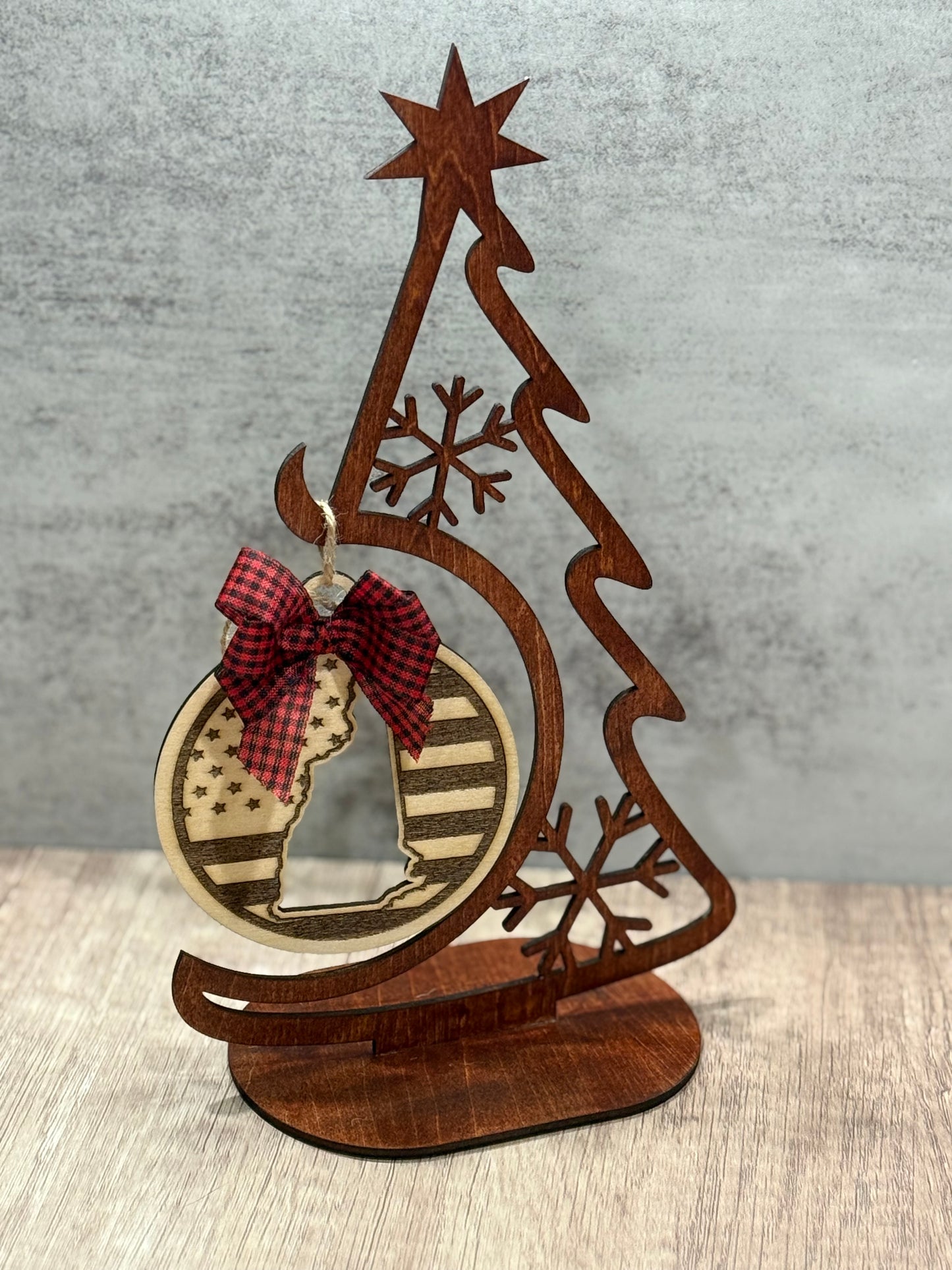 Laser Cut Christmas Tree Ornament Hanger Decor