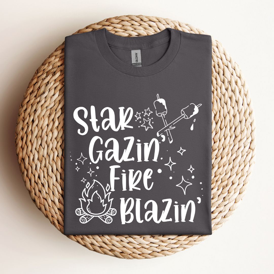 "Star Gazin' Fire Blazin'" T-Shirt - Outdoorsy, Camping, Nature Gift