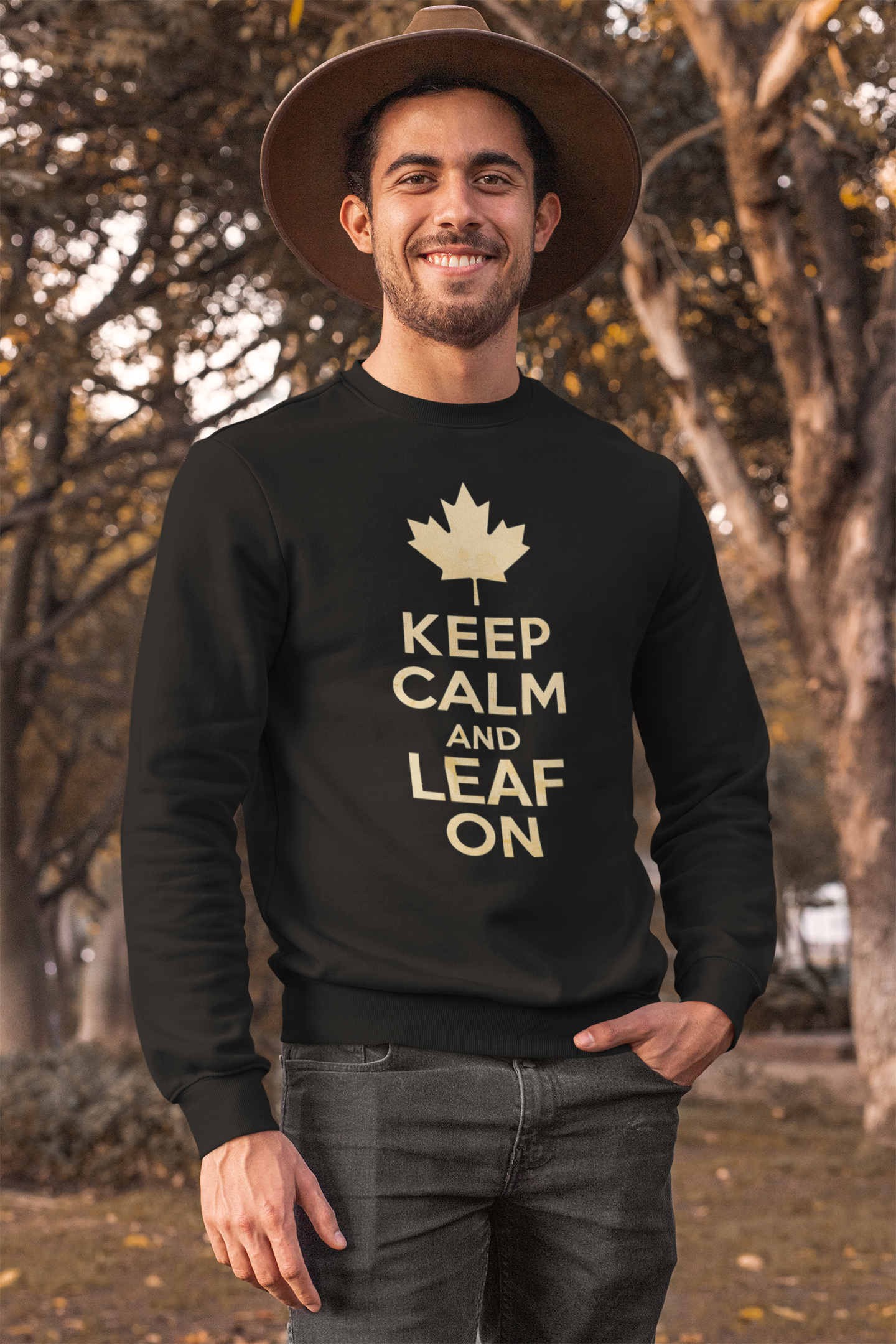 Keep Calm and Leaf On Fall Pullover Sweatshirt