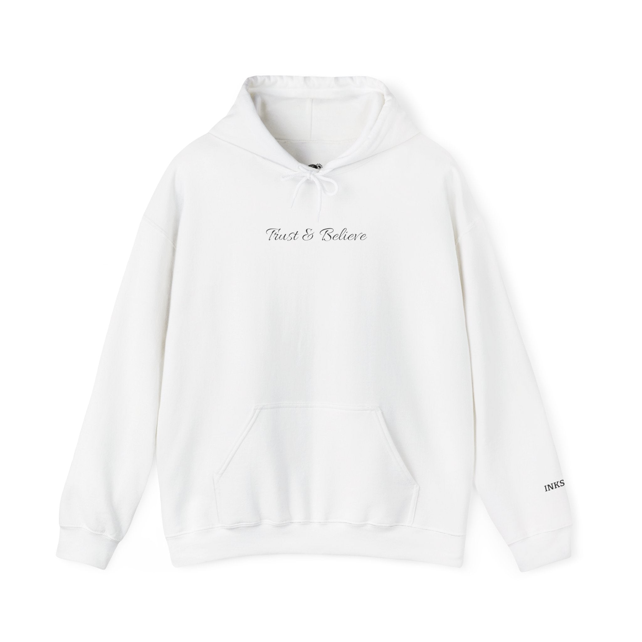 Trust & Believe Hoodie — Beach Palm Sunset Graphic Hooded Sweatshirt