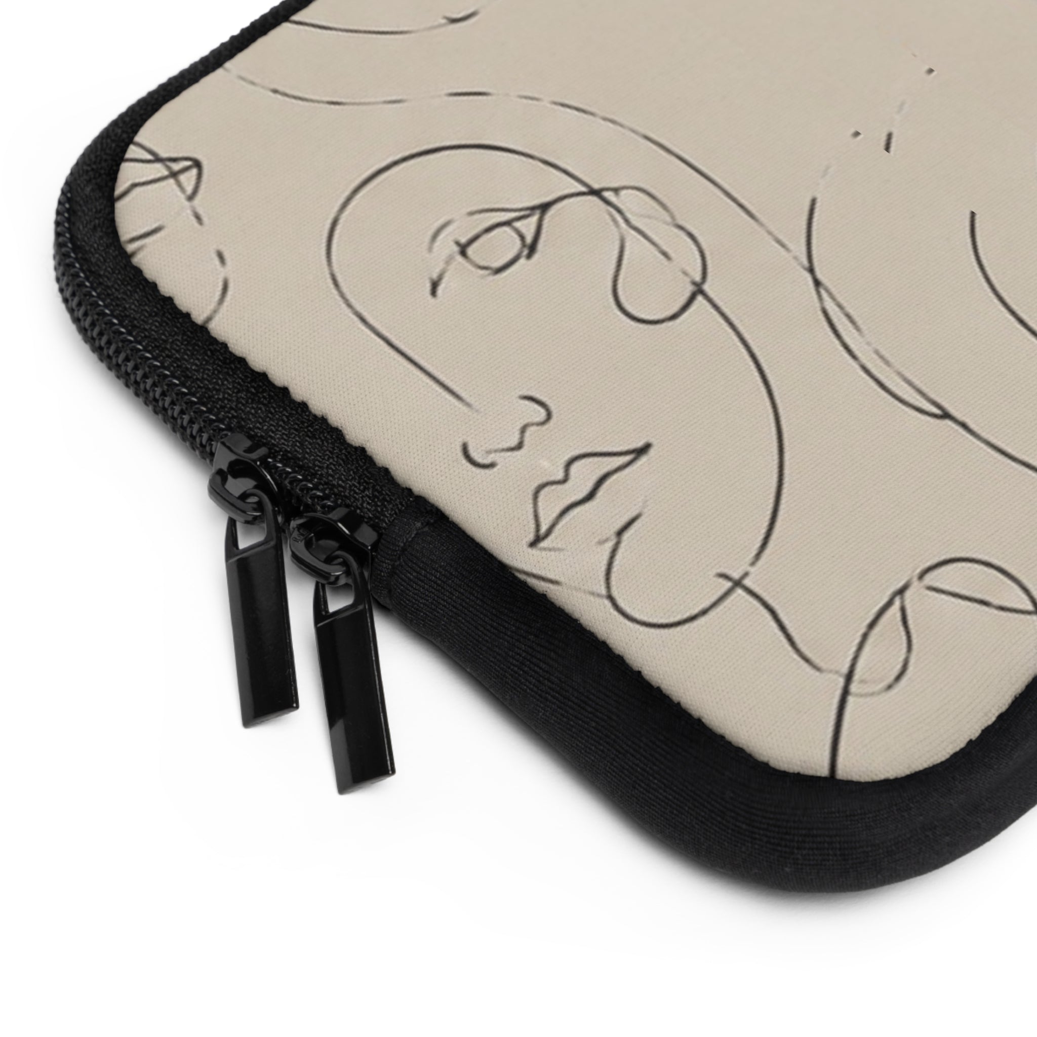 Abstract Line Art Faces Laptop Sleeve
