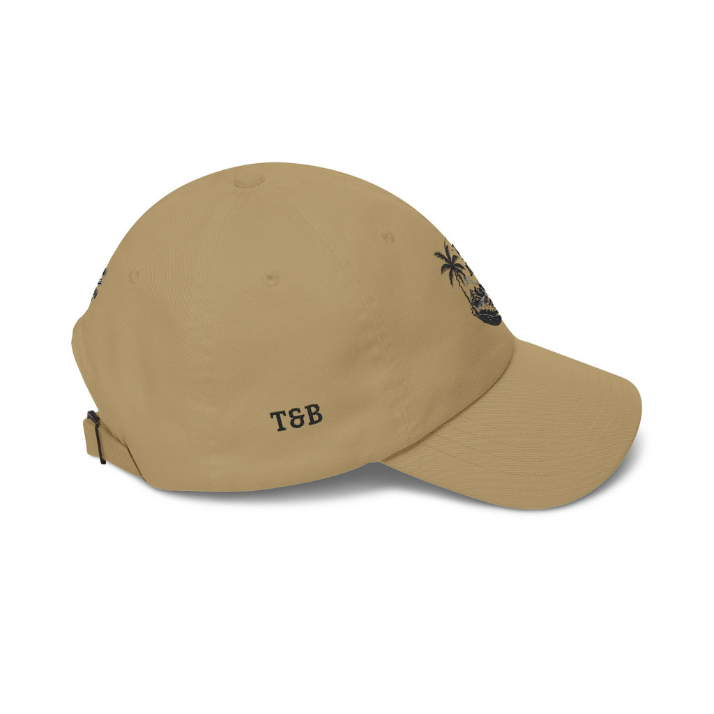 Dad Cap – "Trust & Believe" Palm Tree Wave Embroidered Hat