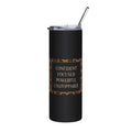 20oz Stainless Tumbler — "Confident Focused Powerful Unstoppable" Leopard Accent