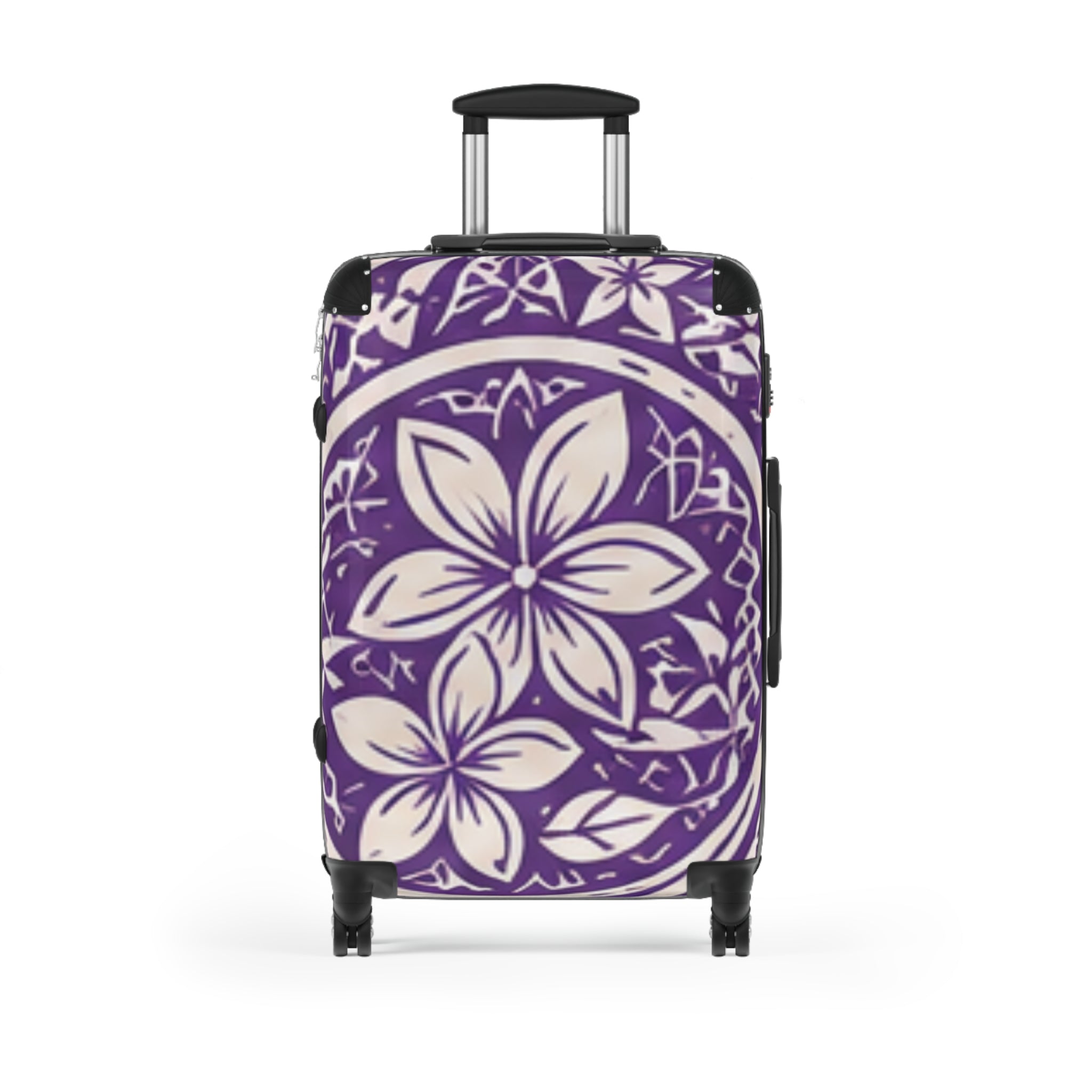 Purple Plumeria Suitcase — Tropical Plumeria Carry-On Luggage