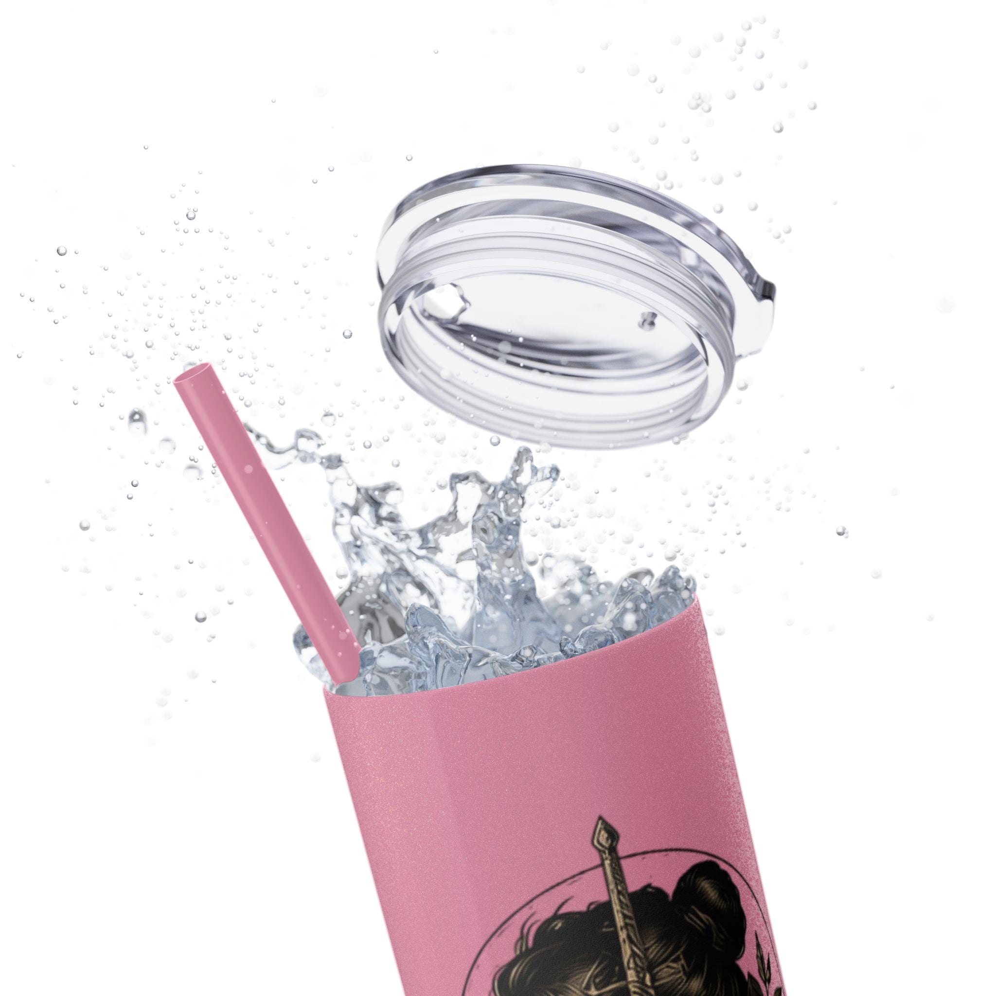 20oz Skinny Tumbler — “Built With Grace, Made of Steel” Warrior Woman Design
