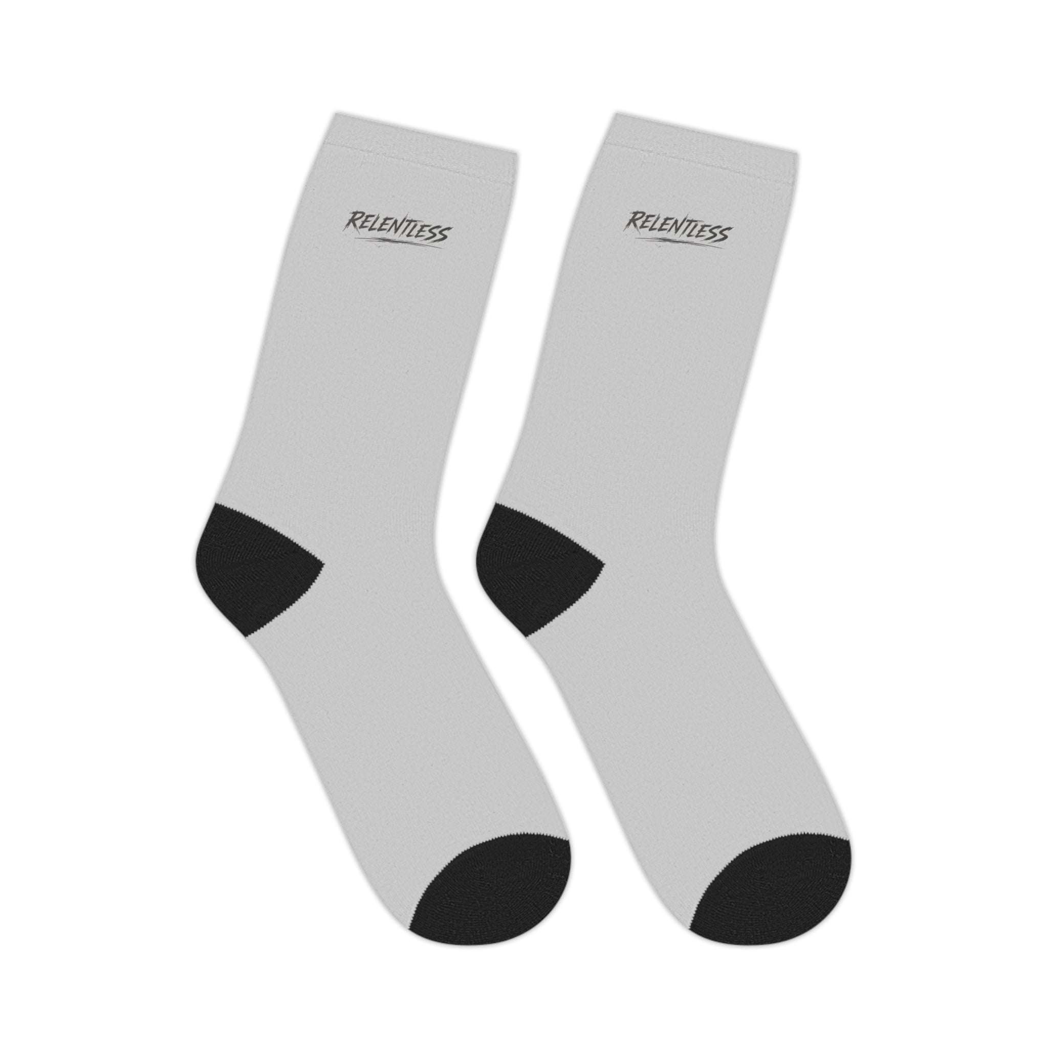 Mid-Length Socks — Minimal 'Relentless' Logo Athletic Crew Socks