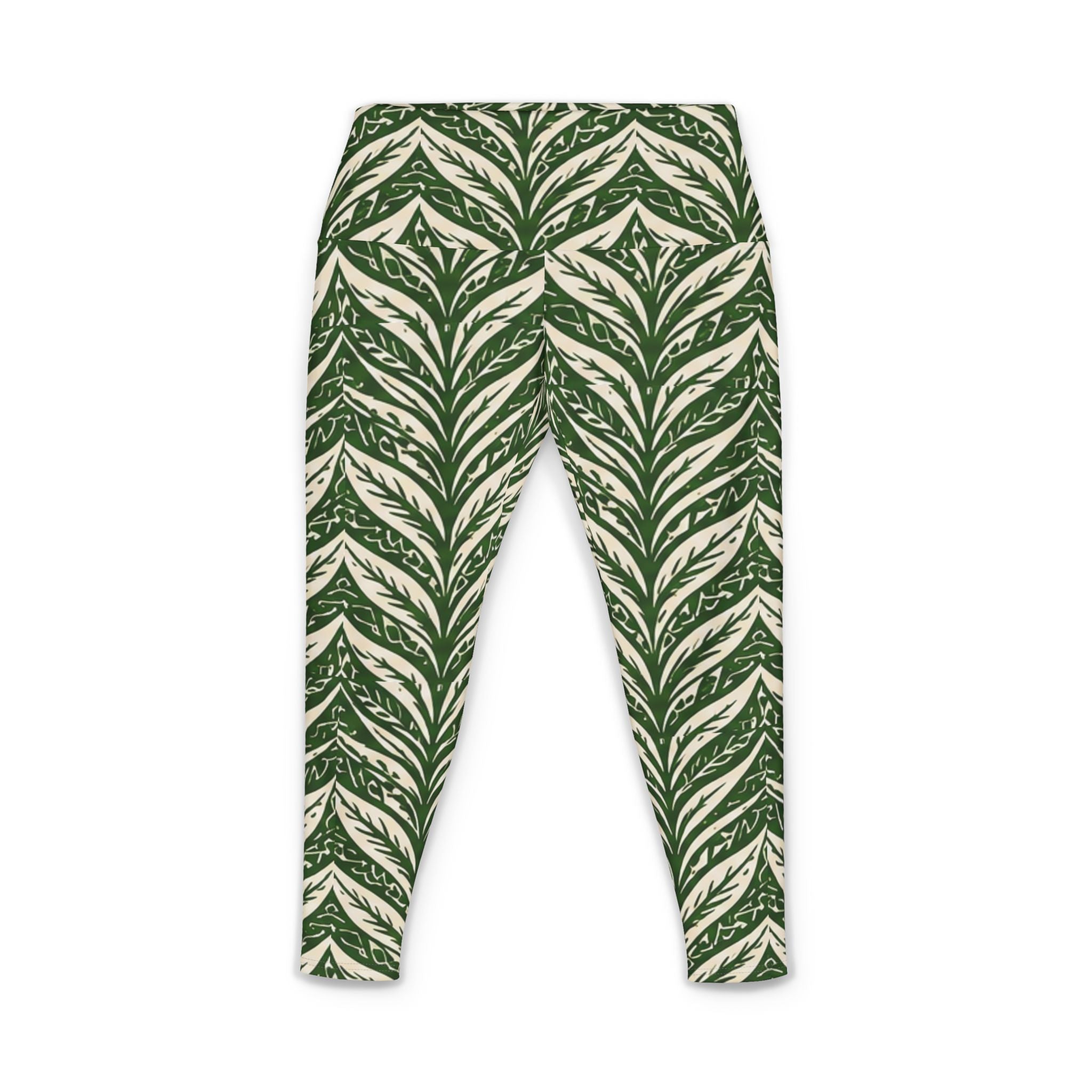 Rainforest Lau Ti Leaf Women's Yoga Pants — Tropical All-Over Print