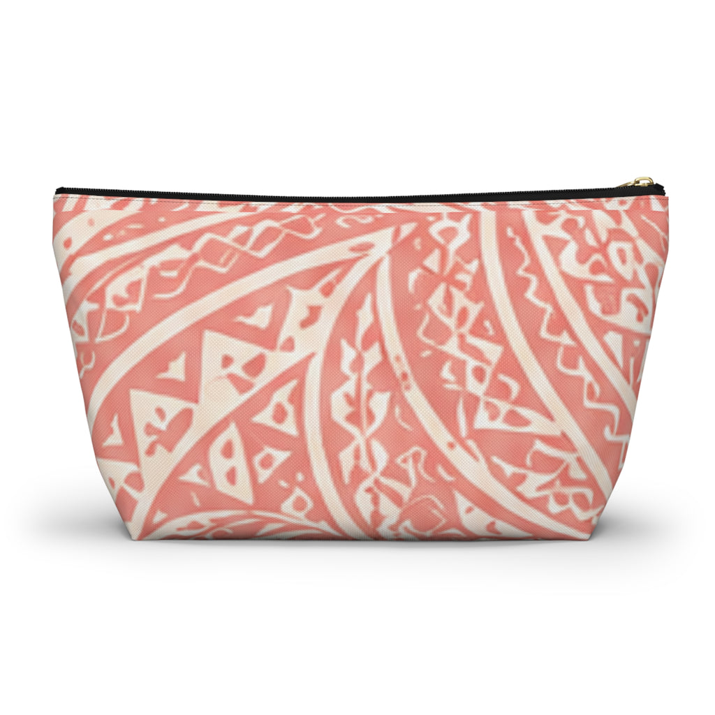 Maui Pink Lau Ti Leaf Accessory Pouch — T‑Bottom Travel Case
