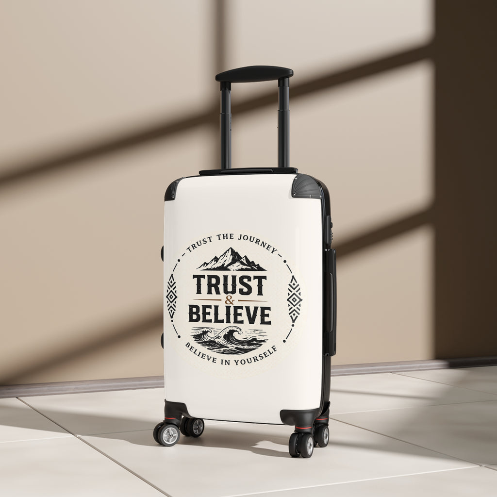 Trust & Believe Suitcase – Inspirational Travel Carry-On with 'Trust the Journey' Design