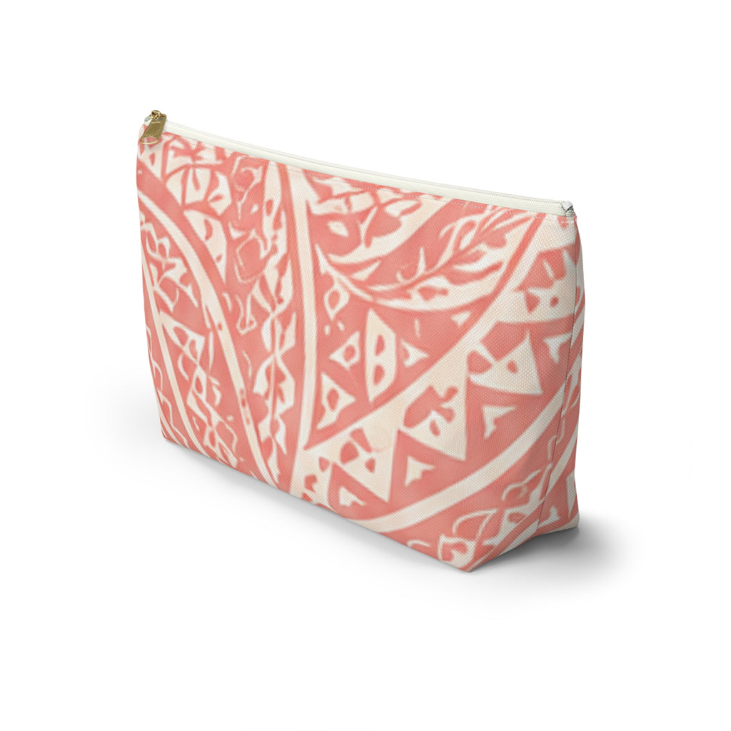 Maui Pink Lau Ti Leaf Accessory Pouch — T‑Bottom Travel Case
