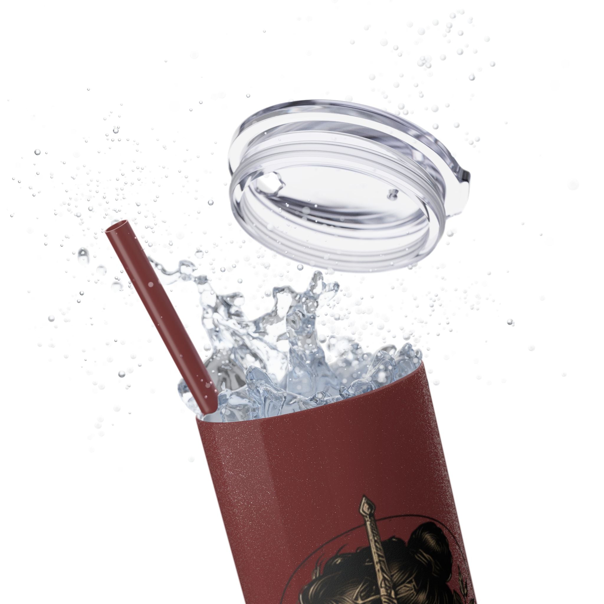 20oz Skinny Tumbler — “Built With Grace, Made of Steel” Warrior Woman Design