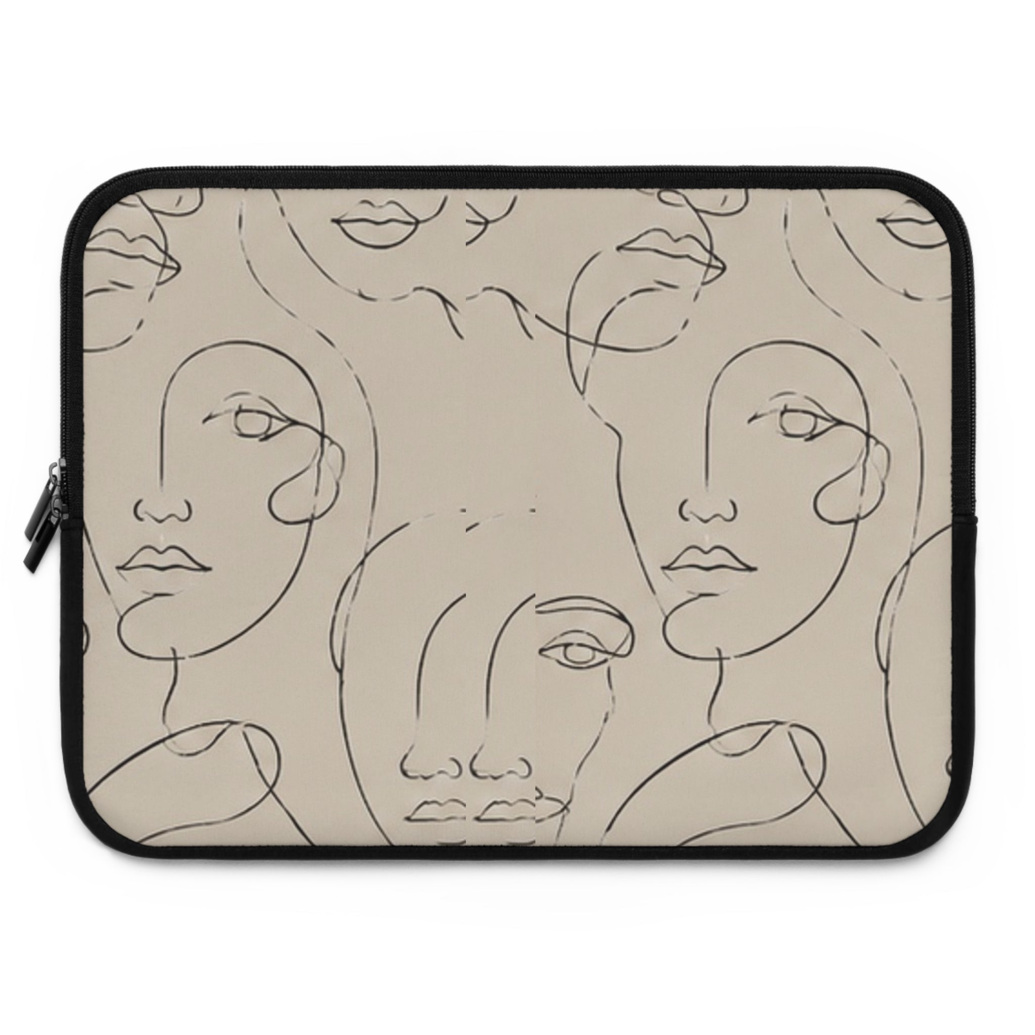 Abstract Line Art Faces Laptop Sleeve