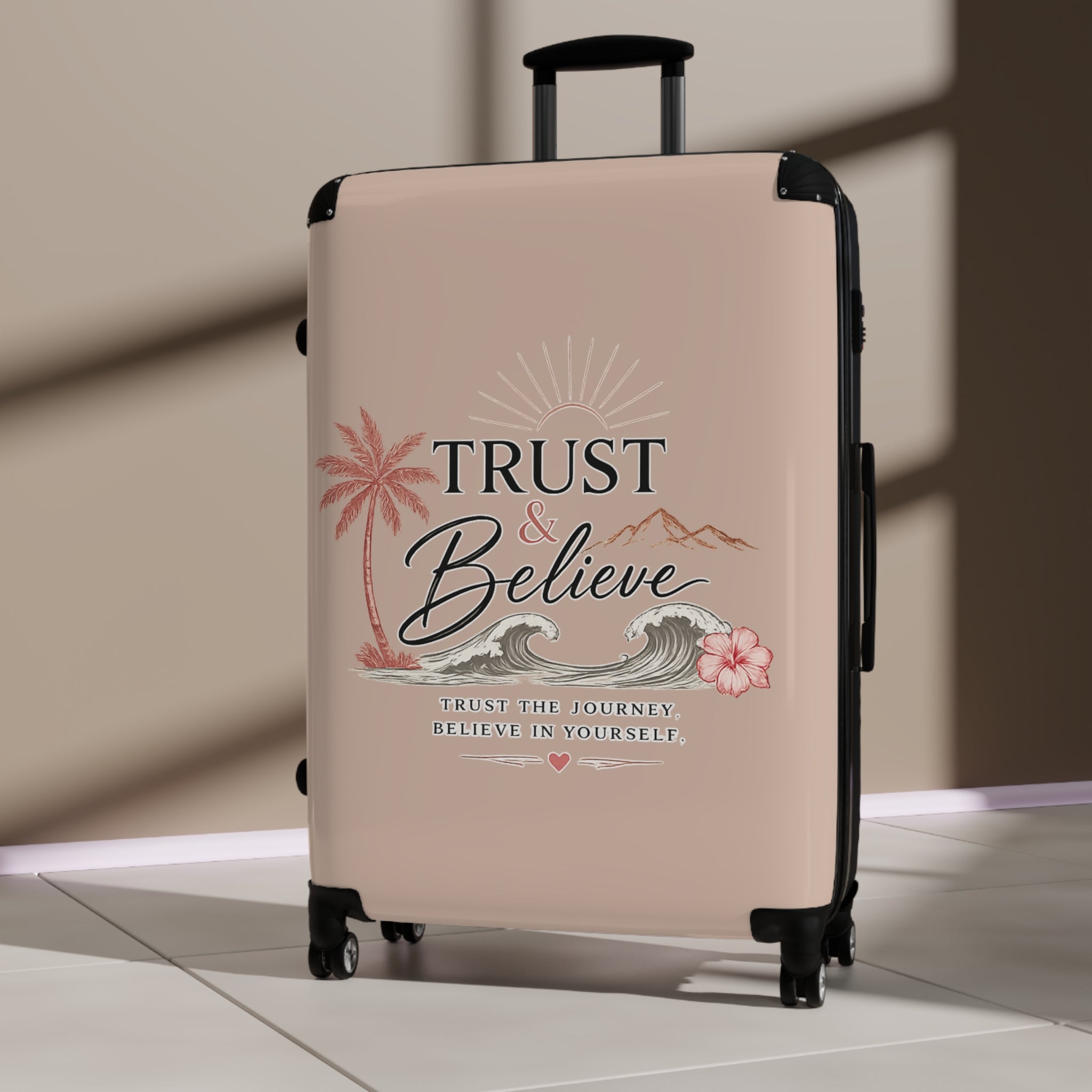 Suitcase — "Trust & Believe" Inspirational Travel Luggage