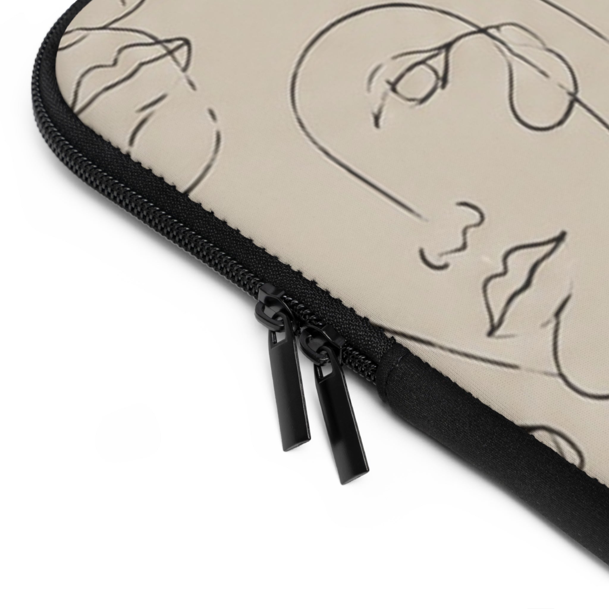 Abstract Line Art Faces Laptop Sleeve