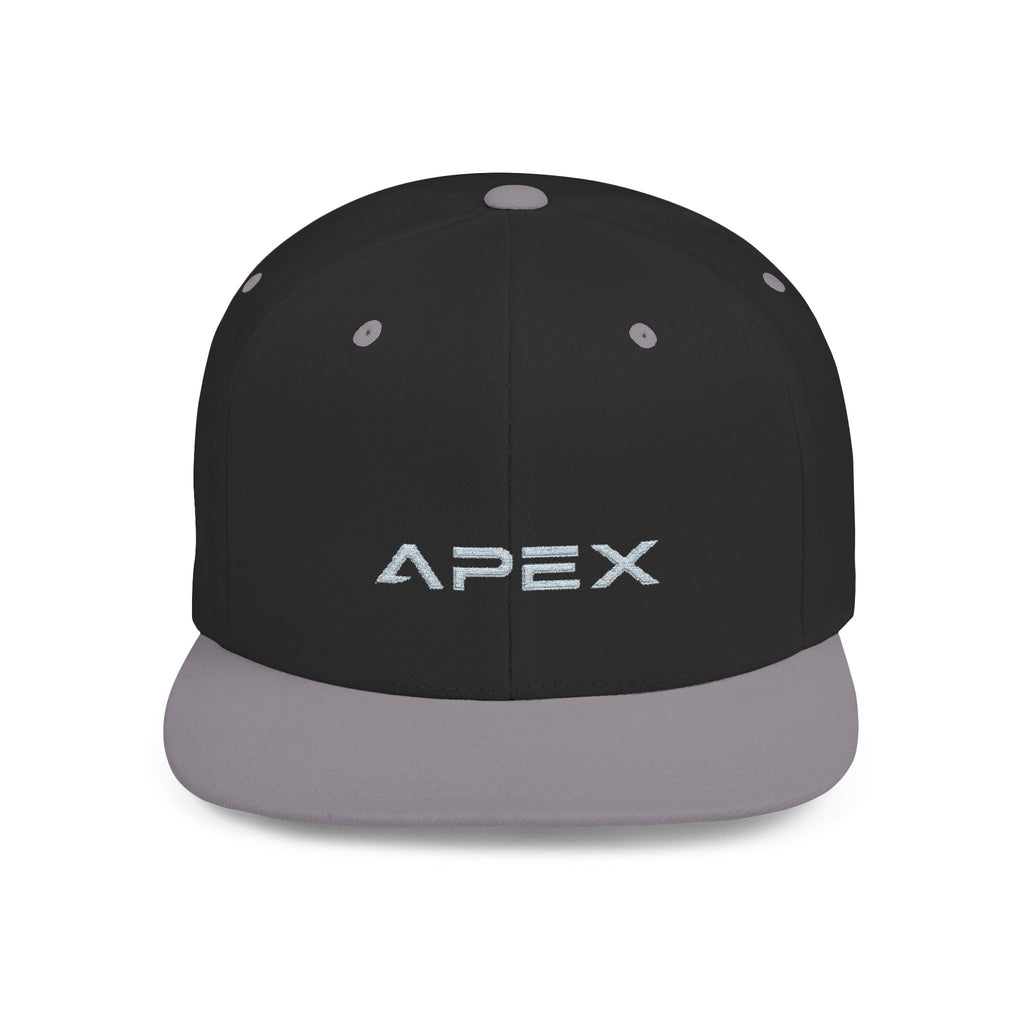 Apex Embroidered Flat Bill Snapback Hat — Stylish Black Streetwear Cap