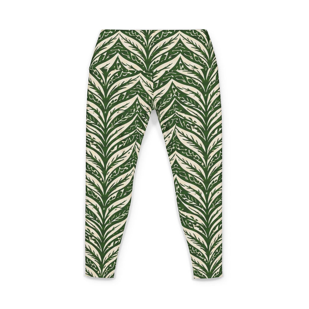 Rainforest Lau Ti Leaf Women's Yoga Pants — Tropical All-Over Print