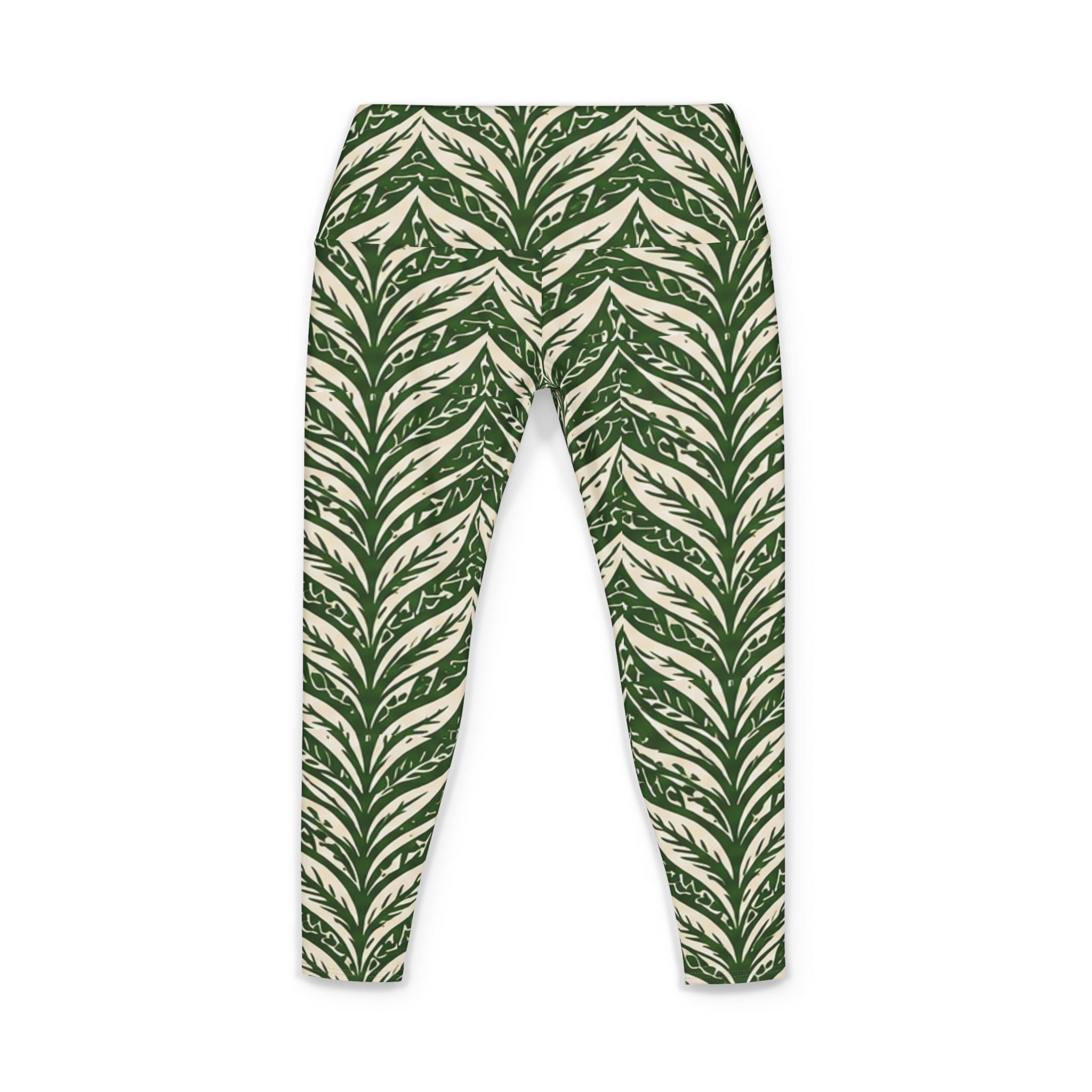 Rainforest Lau Ti Leaf Women's Yoga Pants — Tropical All-Over Print