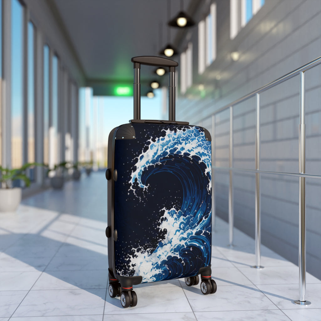 Hawaii Ocean Current Suitcase — Tropical Wave Travel Luggage