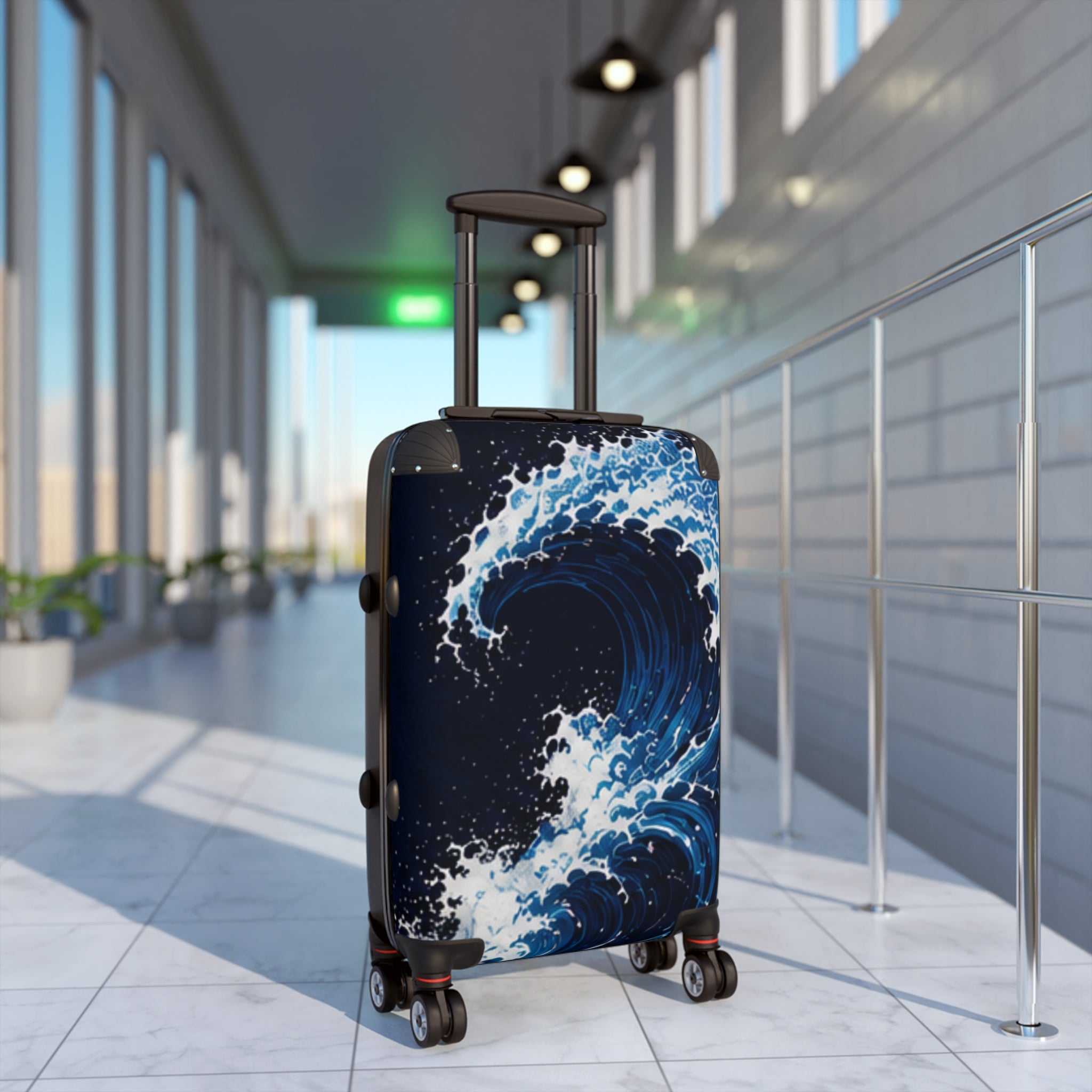 Hawaii Ocean Current Suitcase — Tropical Wave Travel Luggage