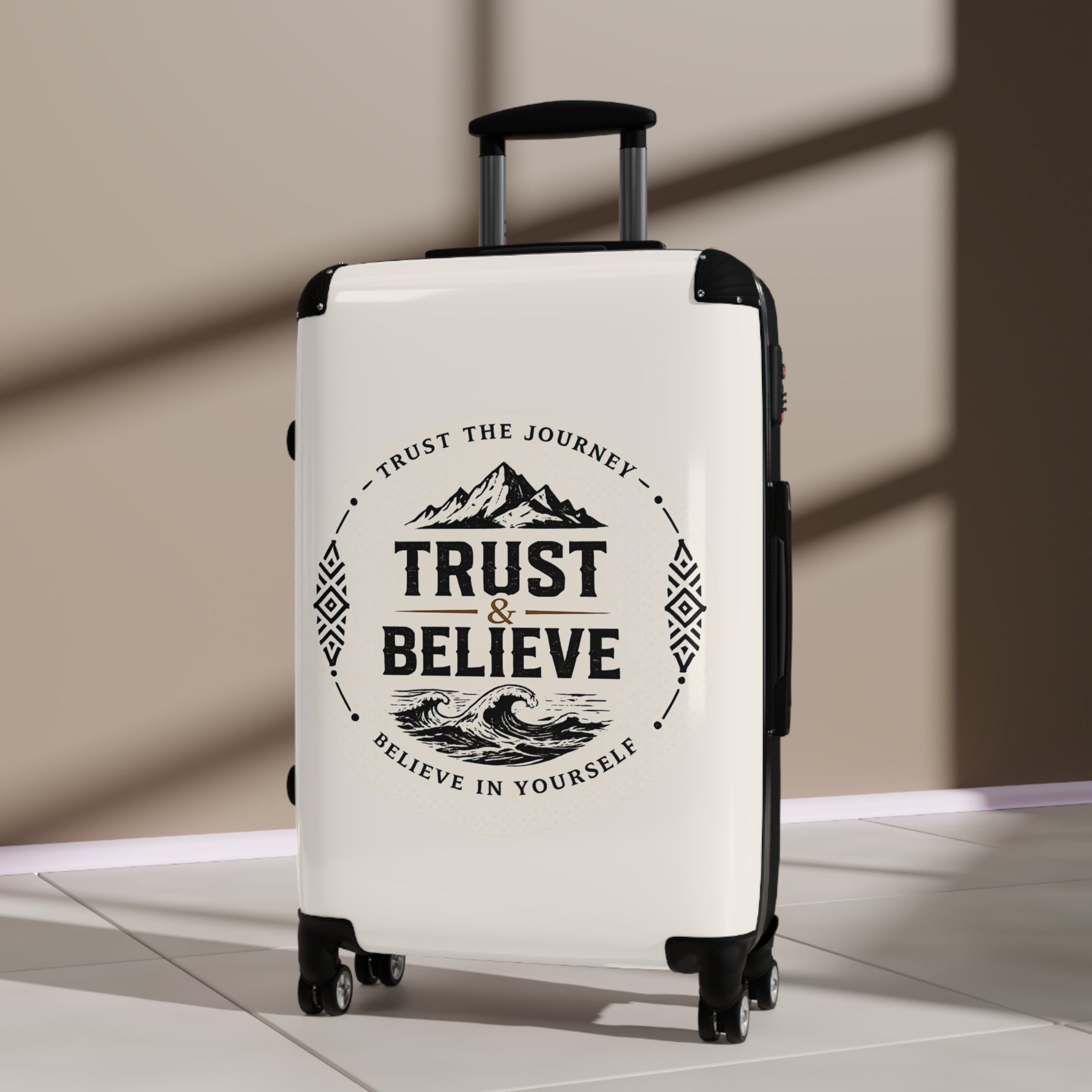 Trust & Believe Suitcase – Inspirational Travel Carry-On with 'Trust the Journey' Design