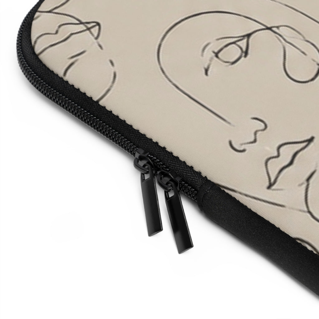 Abstract Line Art Faces Laptop Sleeve