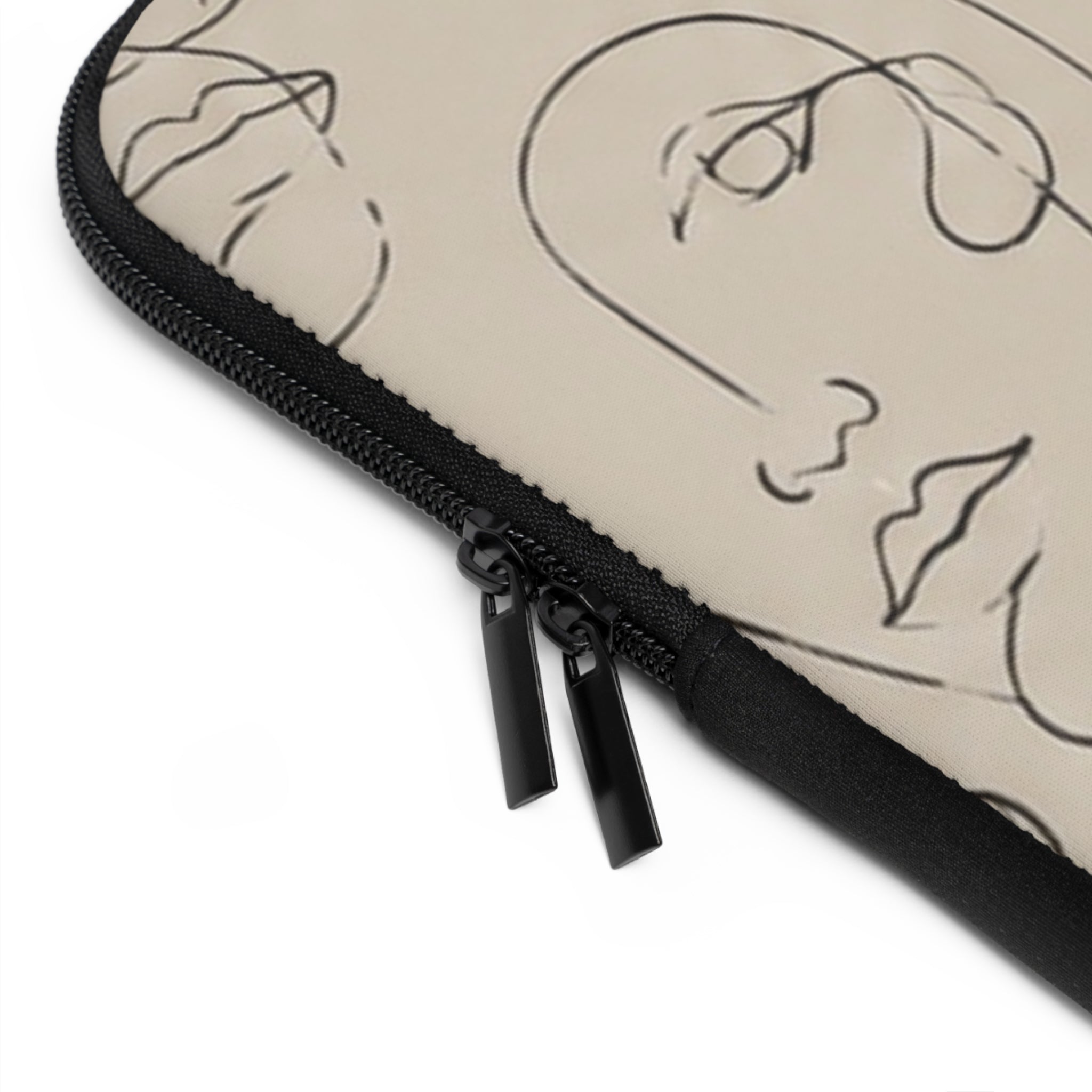 Abstract Line Art Faces Laptop Sleeve