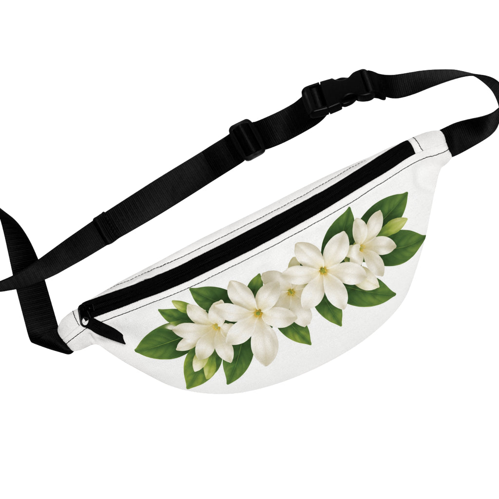 Fanny Pack — White Gardenia Floral Waist Bag