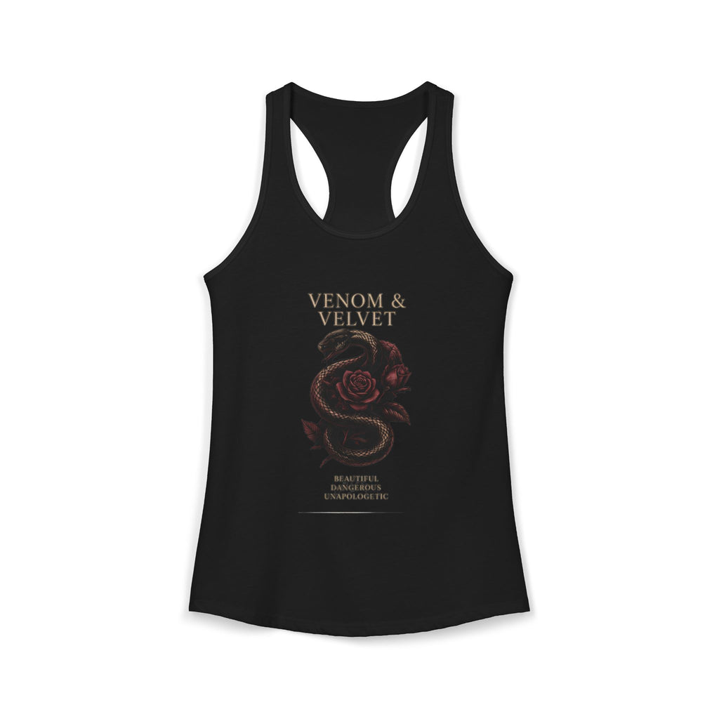 Venom & Rose Racerback Tank — Strong Feminine Floral Graphic