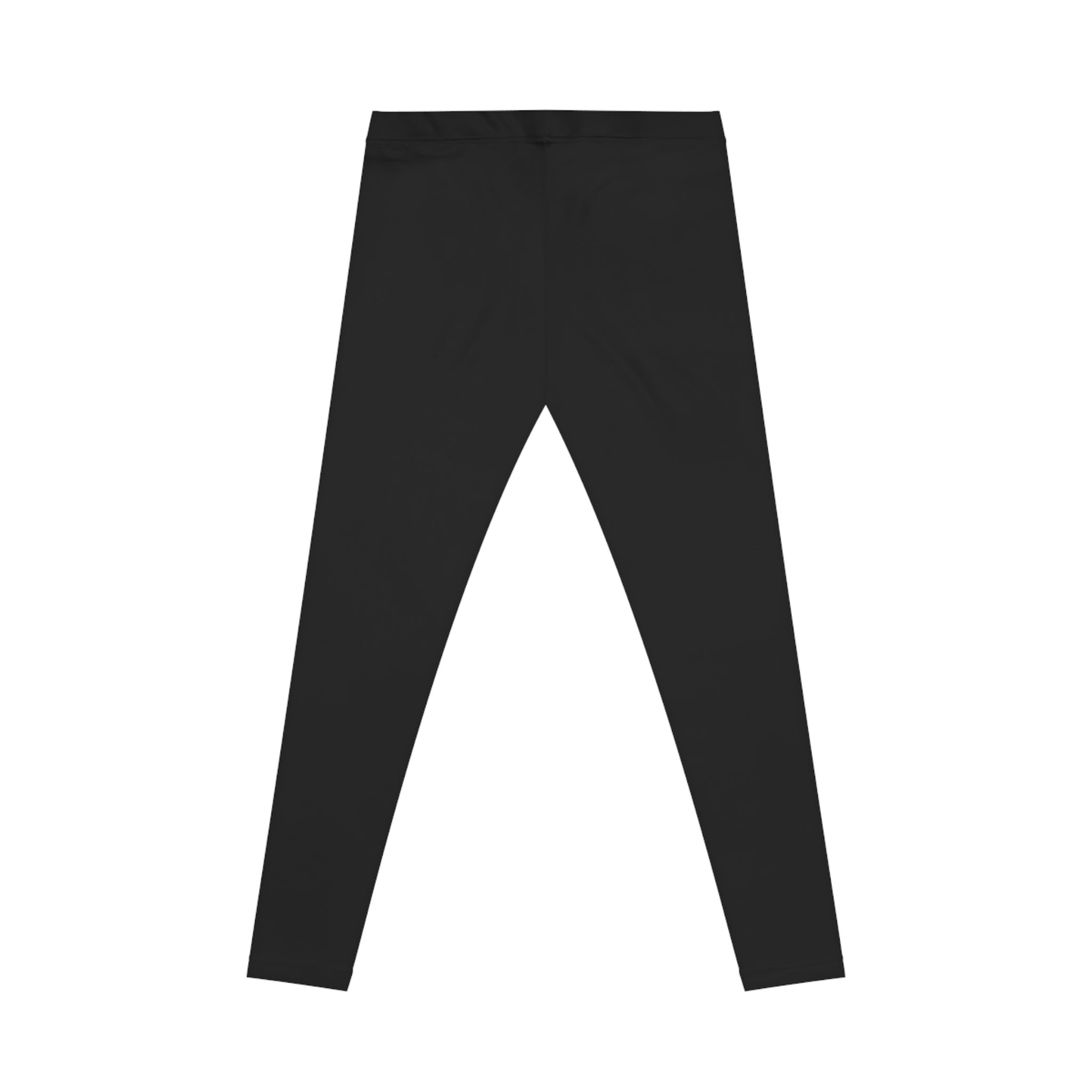 Minimal Black Leggings with Vertical 'Femme' Accent — Women's Casual Activewear