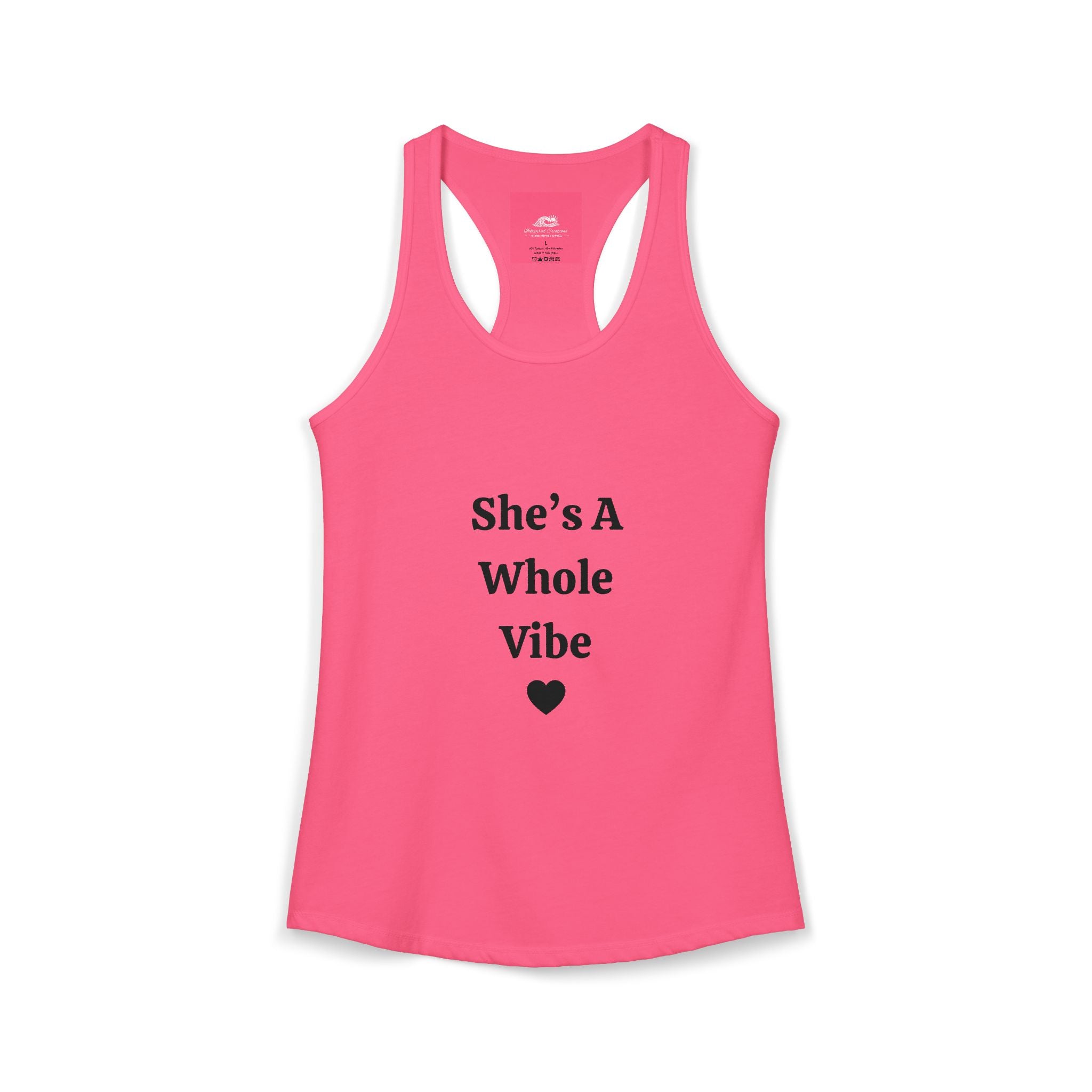 She's a Whole Vibe Racerback Tank — Feminine Bold Strong