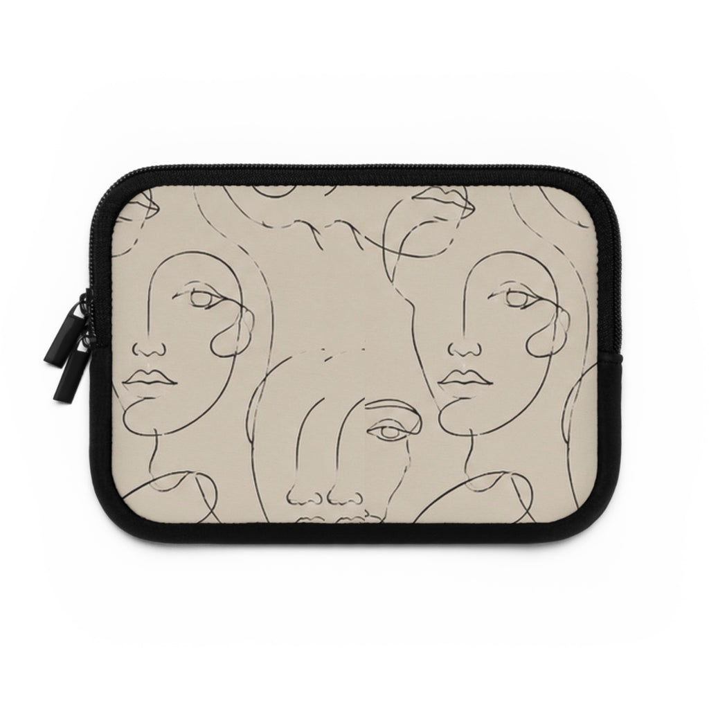 Abstract Line Art Faces Laptop Sleeve