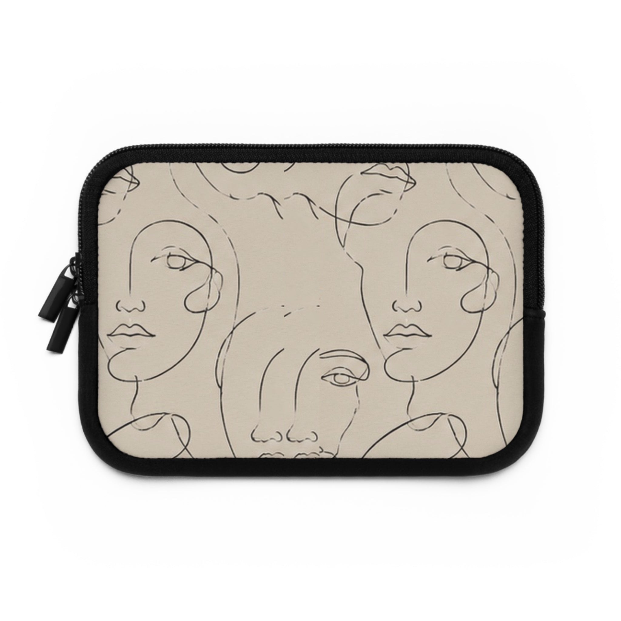 Abstract Line Art Faces Laptop Sleeve