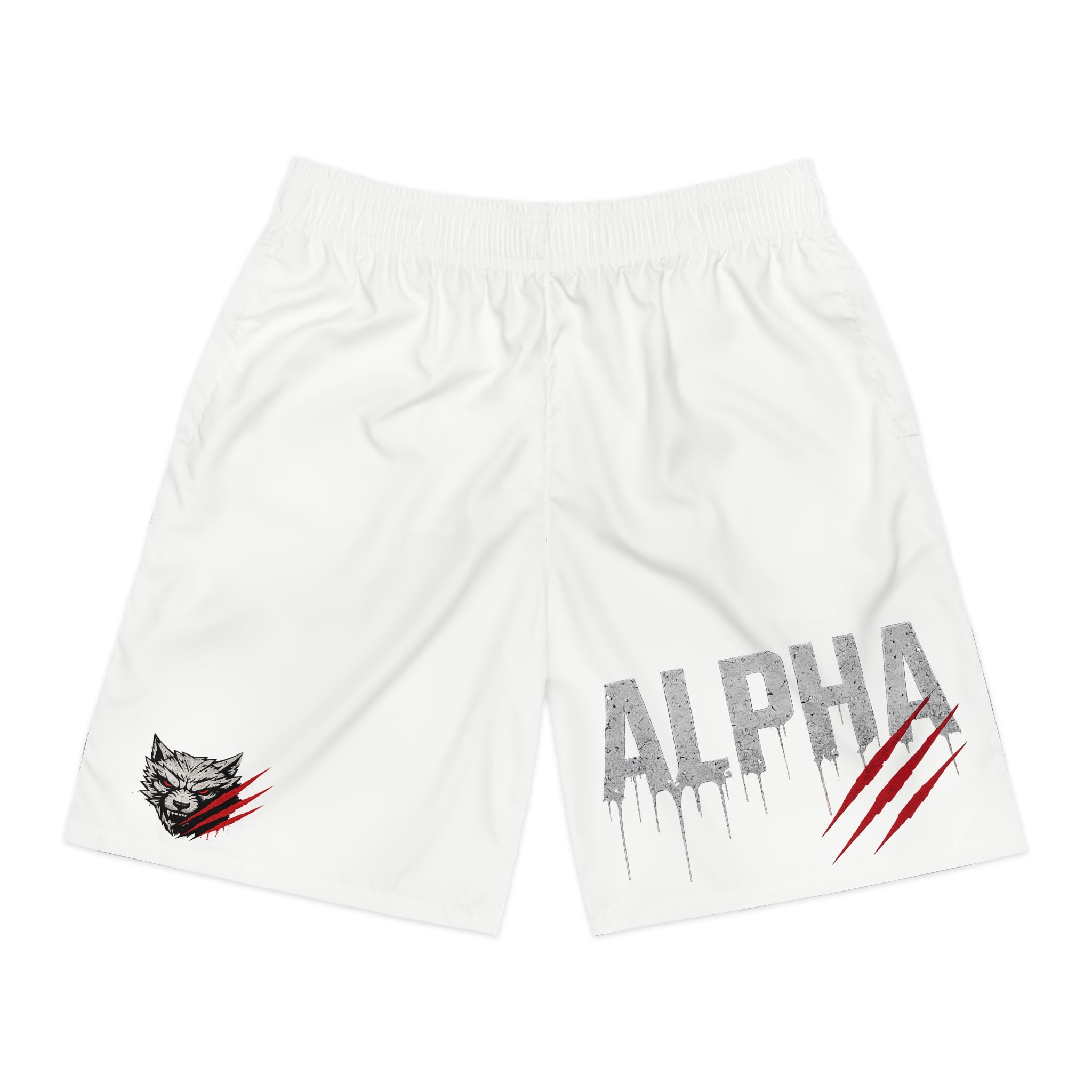 Alpha Wolf Jogger Shorts — Men’s Athletic Shorts with Wolf Graphic & Claw Marks