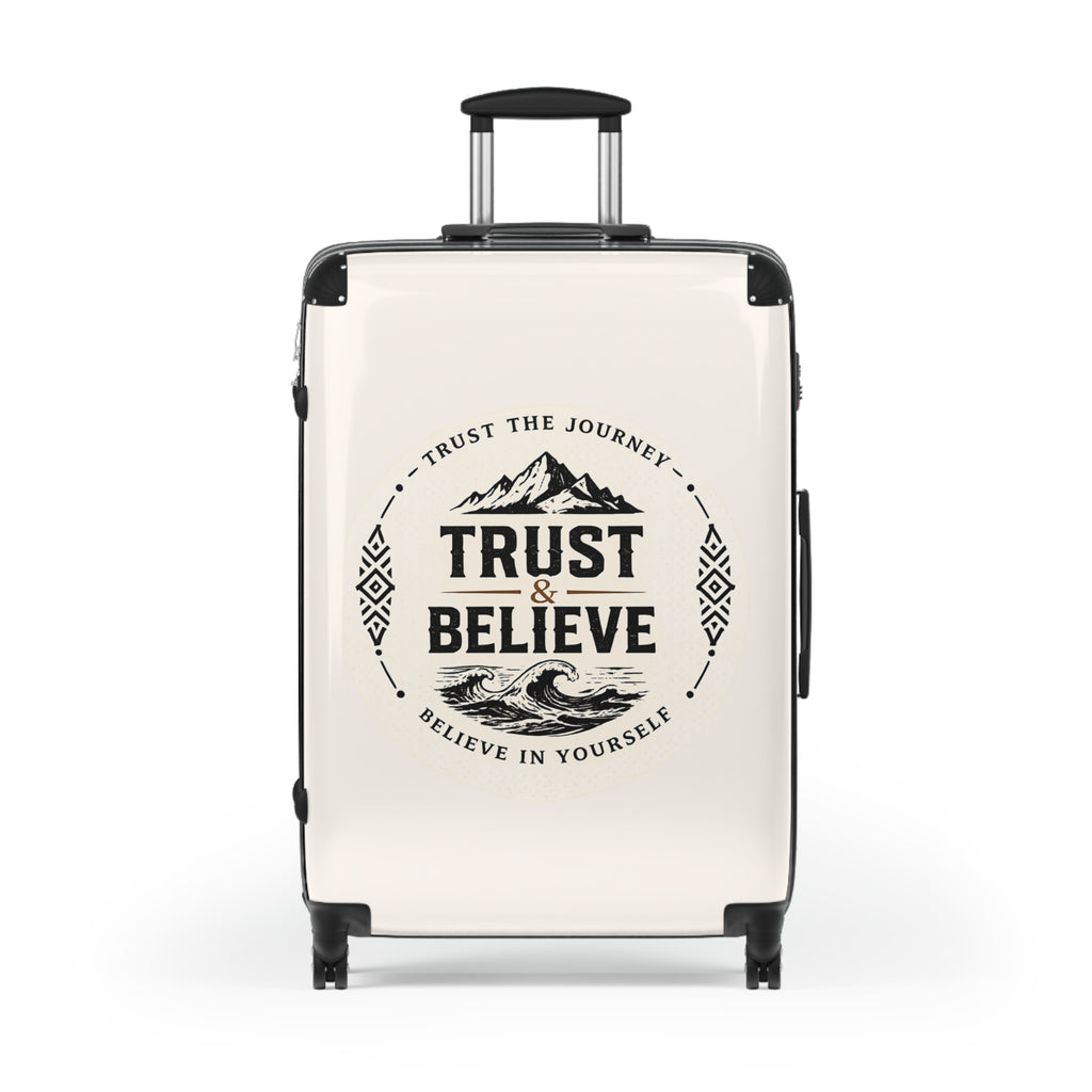 Trust & Believe Suitcase – Inspirational Travel Carry-On with 'Trust the Journey' Design