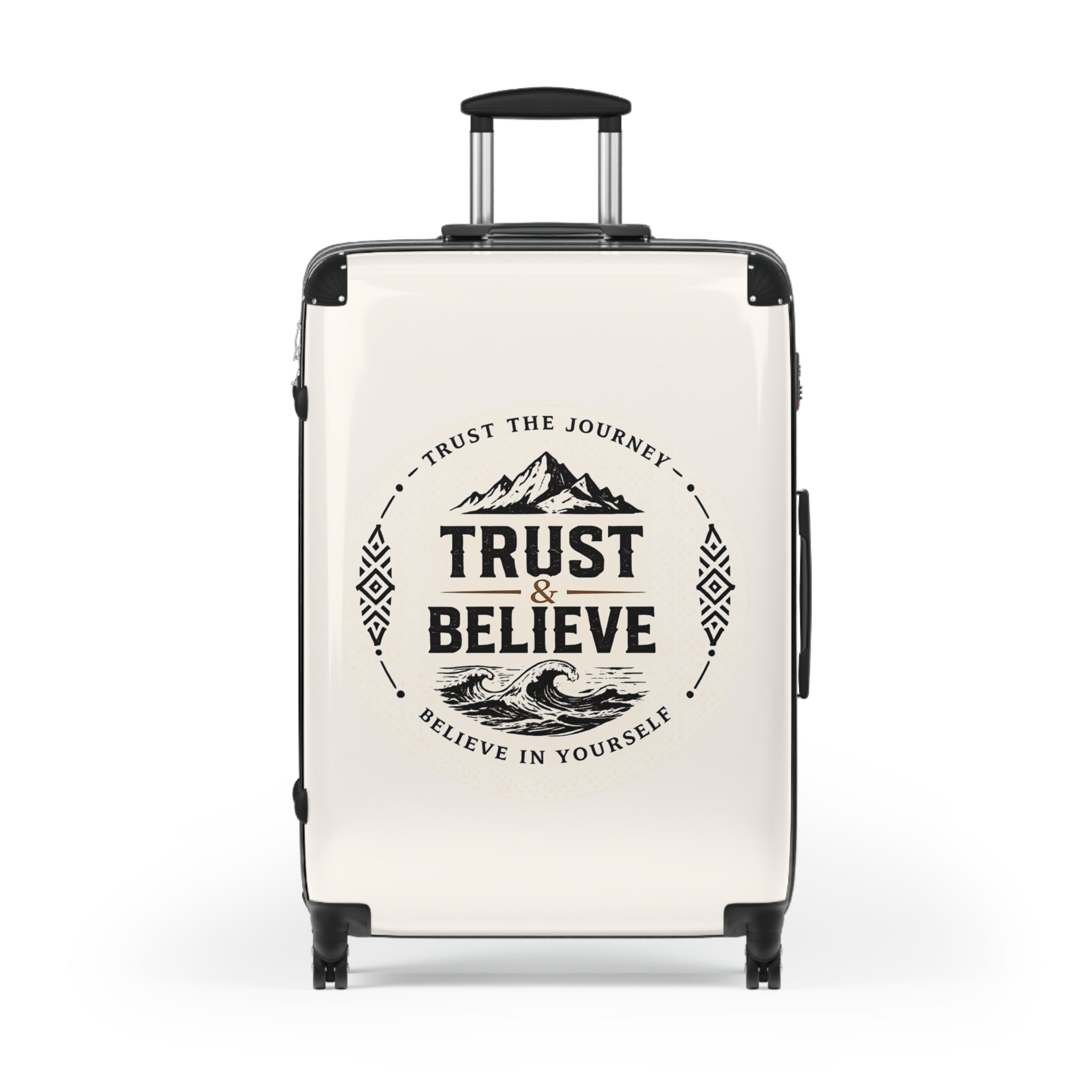 Trust & Believe Suitcase – Inspirational Travel Carry-On with 'Trust the Journey' Design