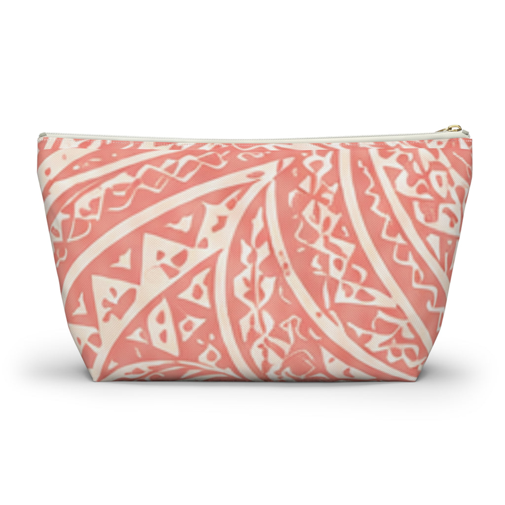 Maui Pink Lau Ti Leaf Accessory Pouch — T‑Bottom Travel Case