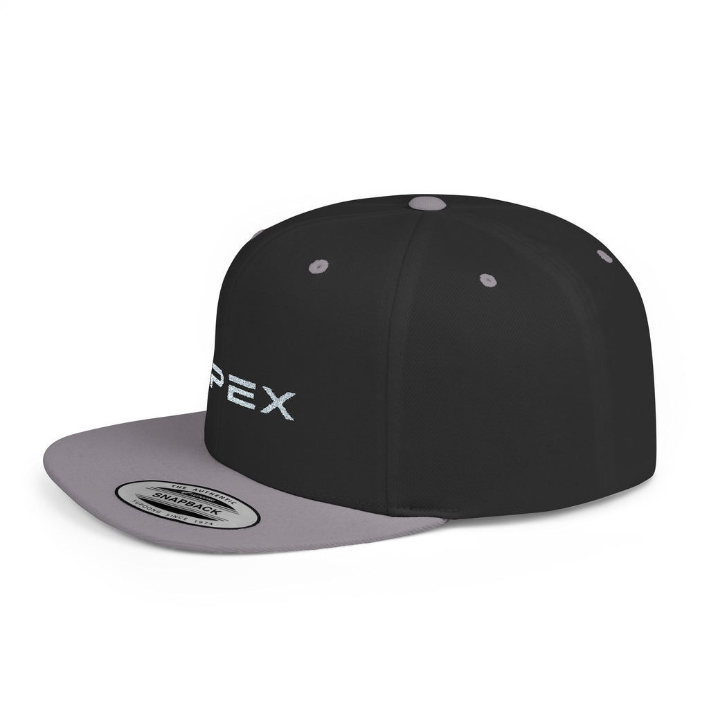 Apex Embroidered Flat Bill Snapback Hat — Stylish Black Streetwear Cap