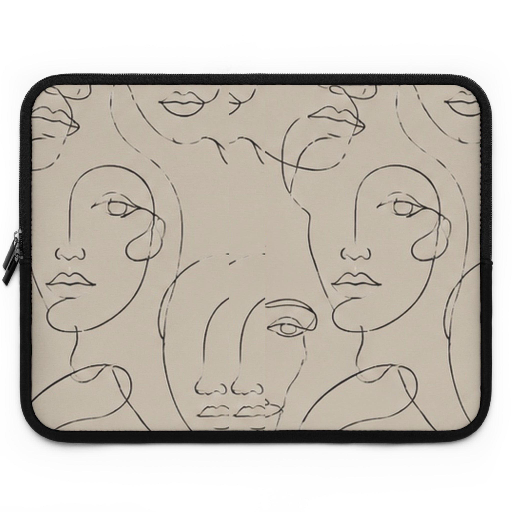 Abstract Line Art Faces Laptop Sleeve