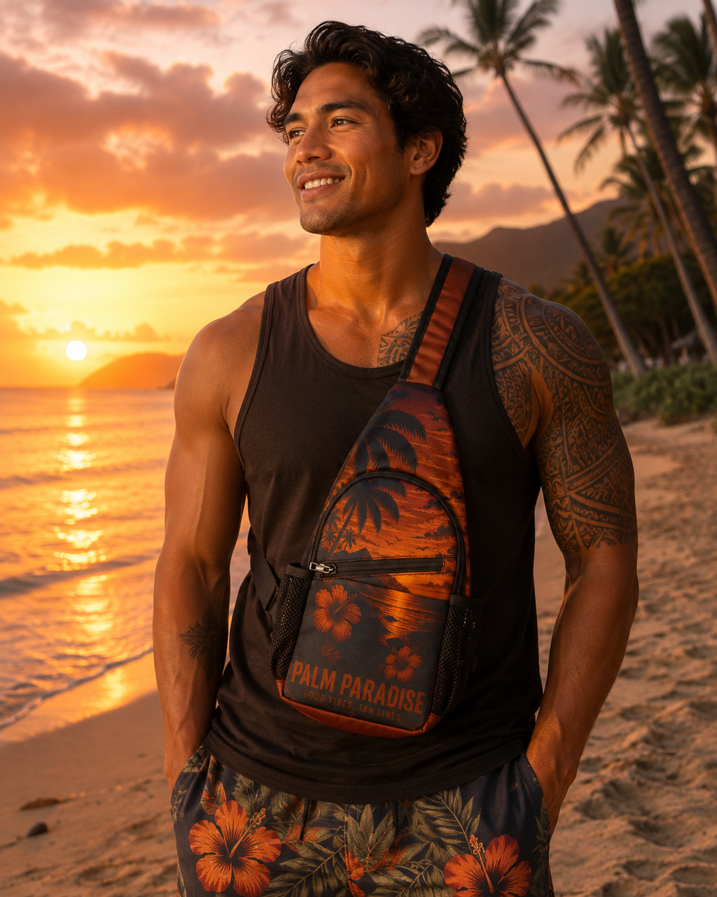 Tropical Sunset Chest Bag