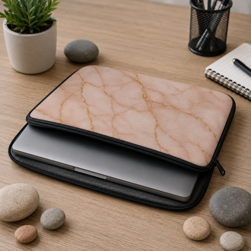 Pink Marble Laptop Sleeve — Protective Stylish Laptop Case