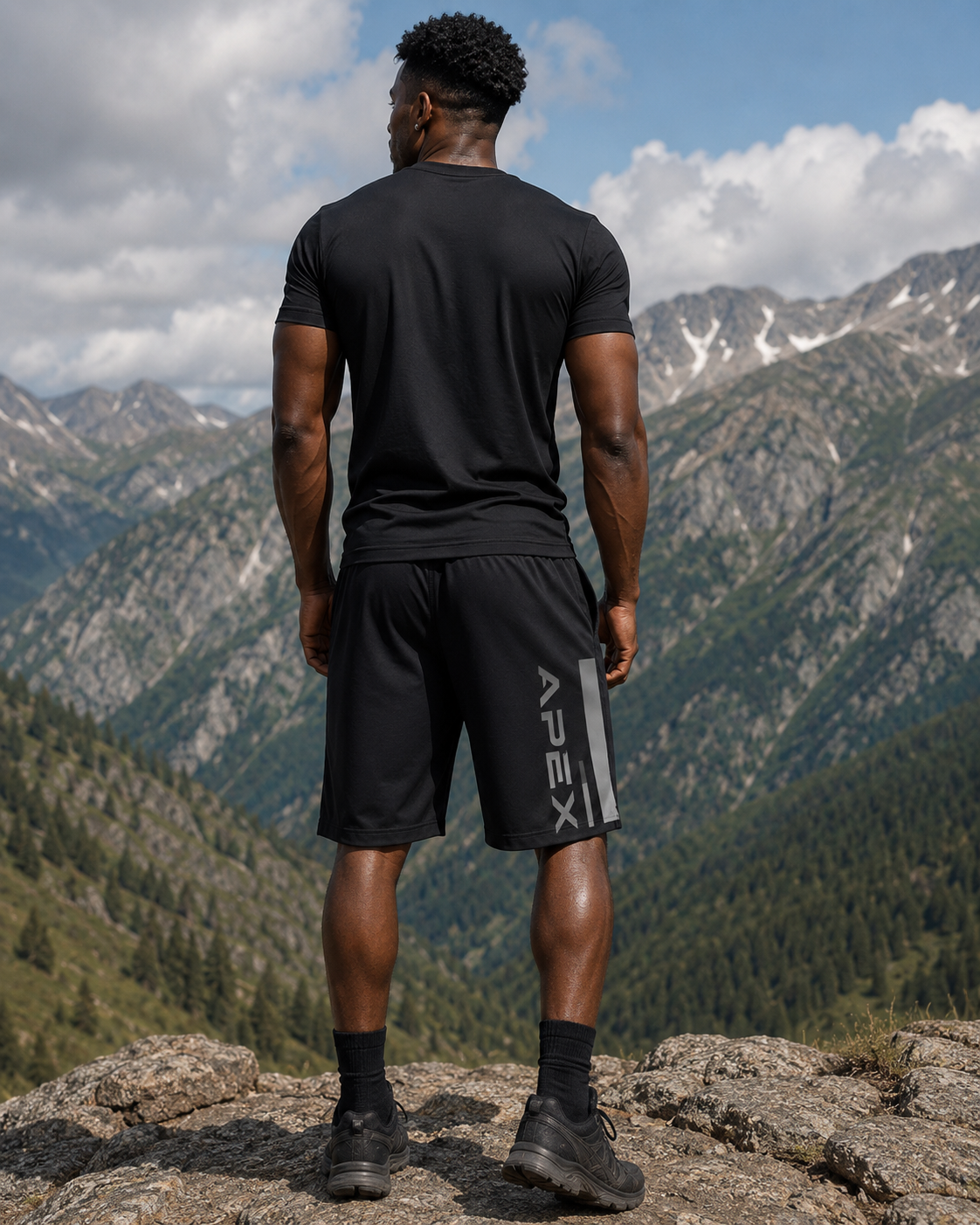 Apex Performance Jogger Shorts — Men's Black Athletic Training Shorts