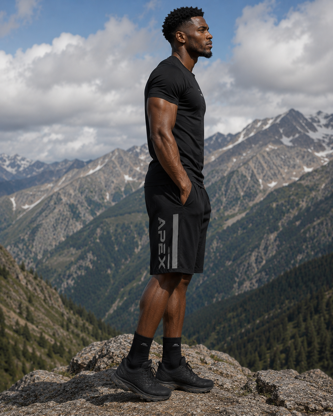 Apex Performance Jogger Shorts — Men's Black Athletic Training Shorts