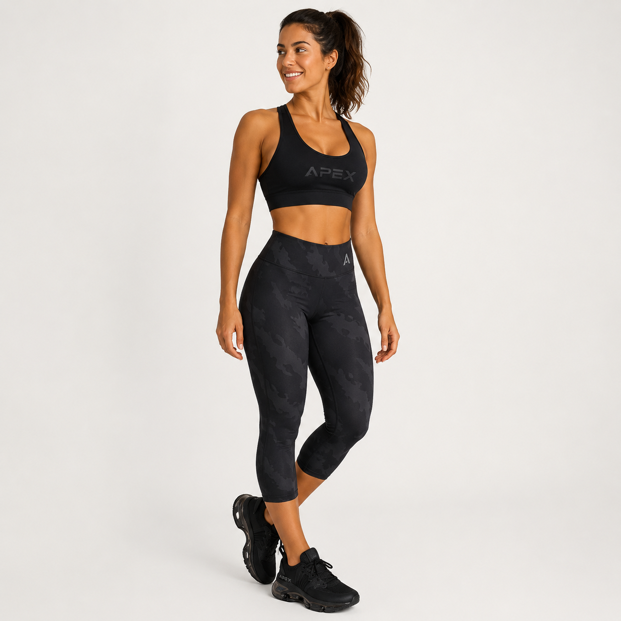 Apex Women's Black Mesh Sneakers — Lightweight Breathable Running Shoes