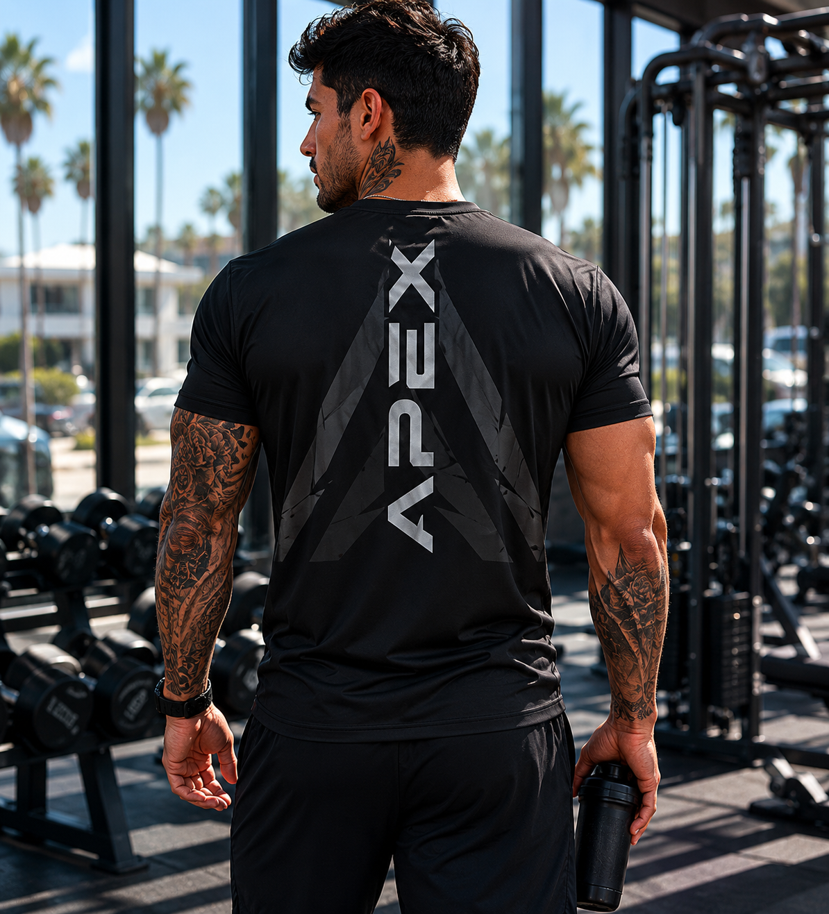 Apex Performance Sports Jersey — Men's Black Athletic Tee