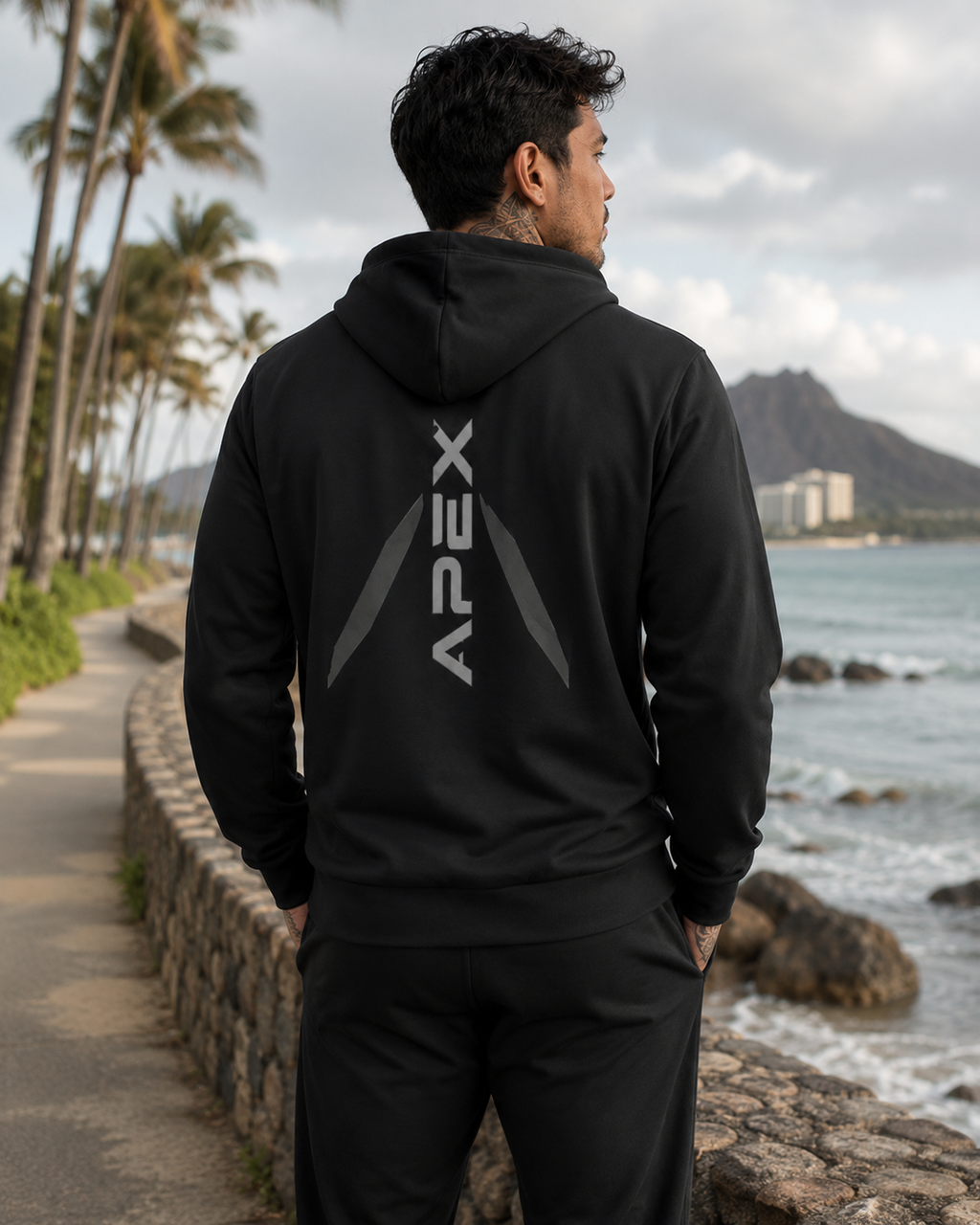 Apex Logo Hoodie — Minimal Black Streetwear Pullover
