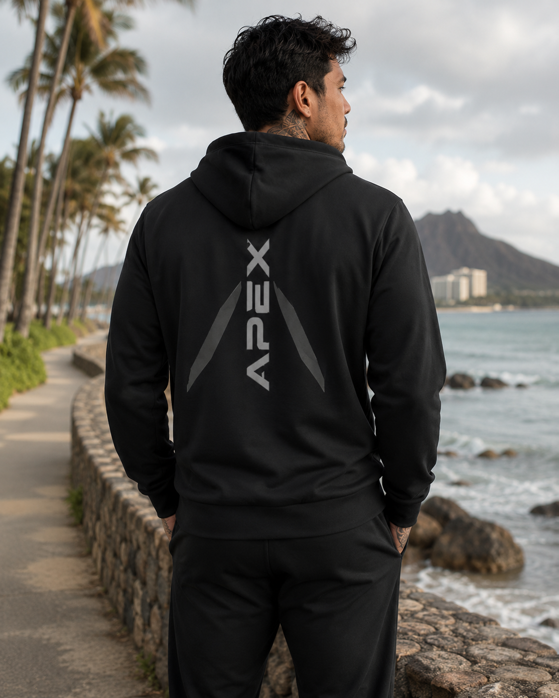 Apex Logo Hoodie — Minimal Black Streetwear Pullover